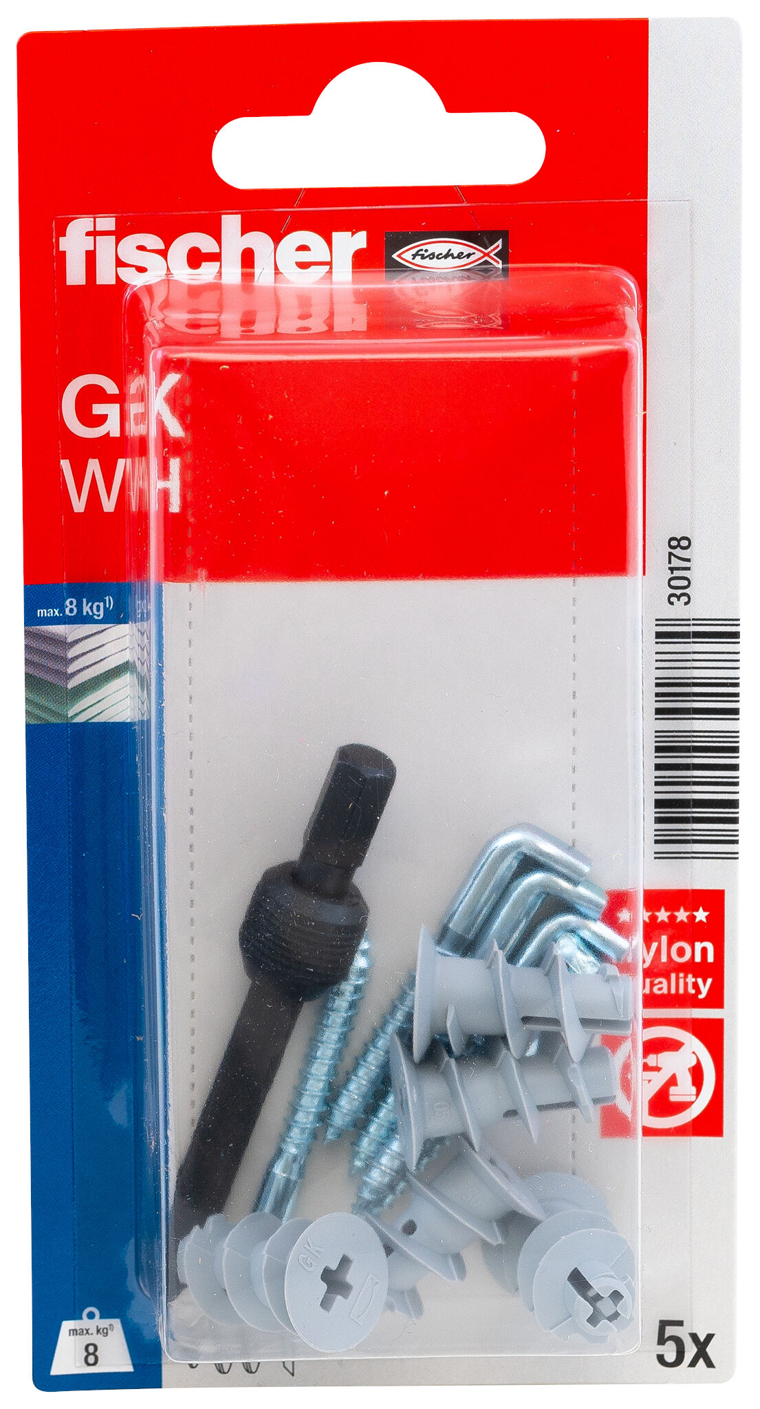 Packaging: "fischer Plasterboard fixing GK WH with round hook K SB-card"