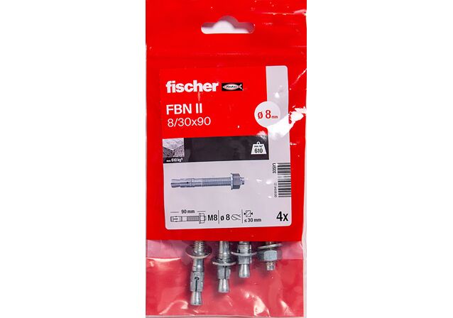 Packaging: "Goujon FBN II 8/10 x 70 /4B, en acier électrozingué"