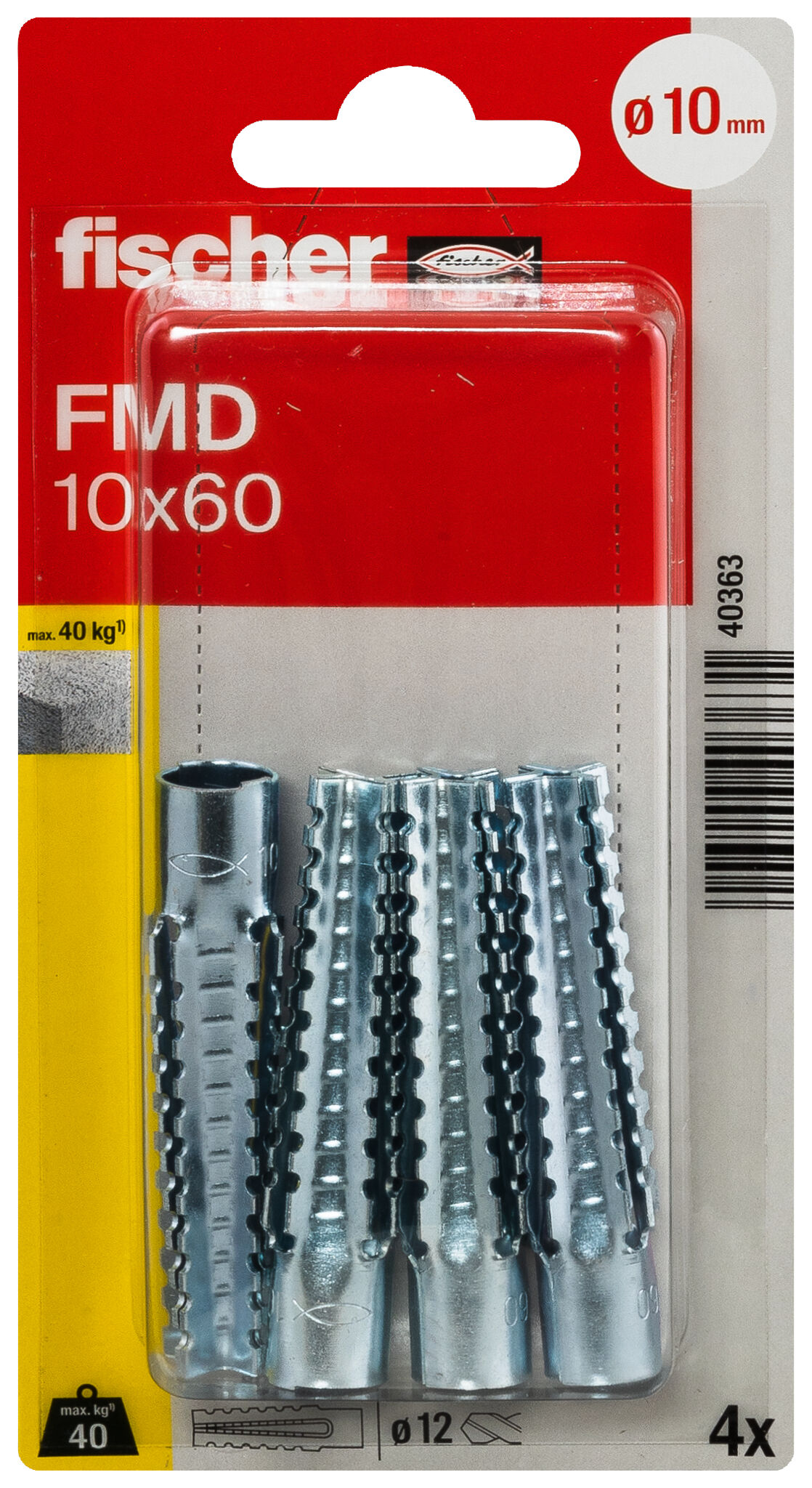 Packaging: "fischer Metal expansion anchor FMD 10 x 60 K SB-card"