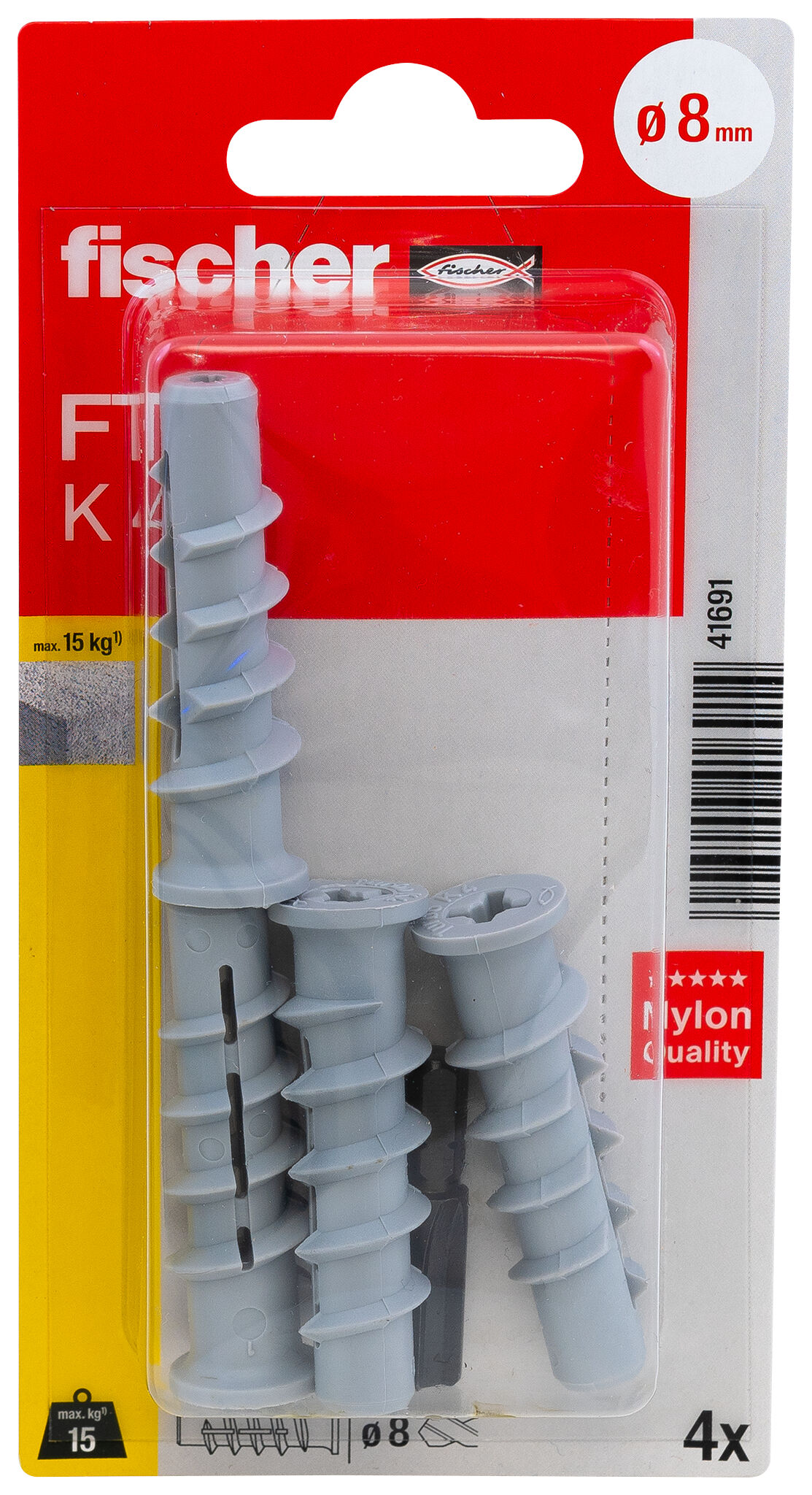 Packaging: "fischer Turbo aircrete anchor FTP K 4 K SB-card"
