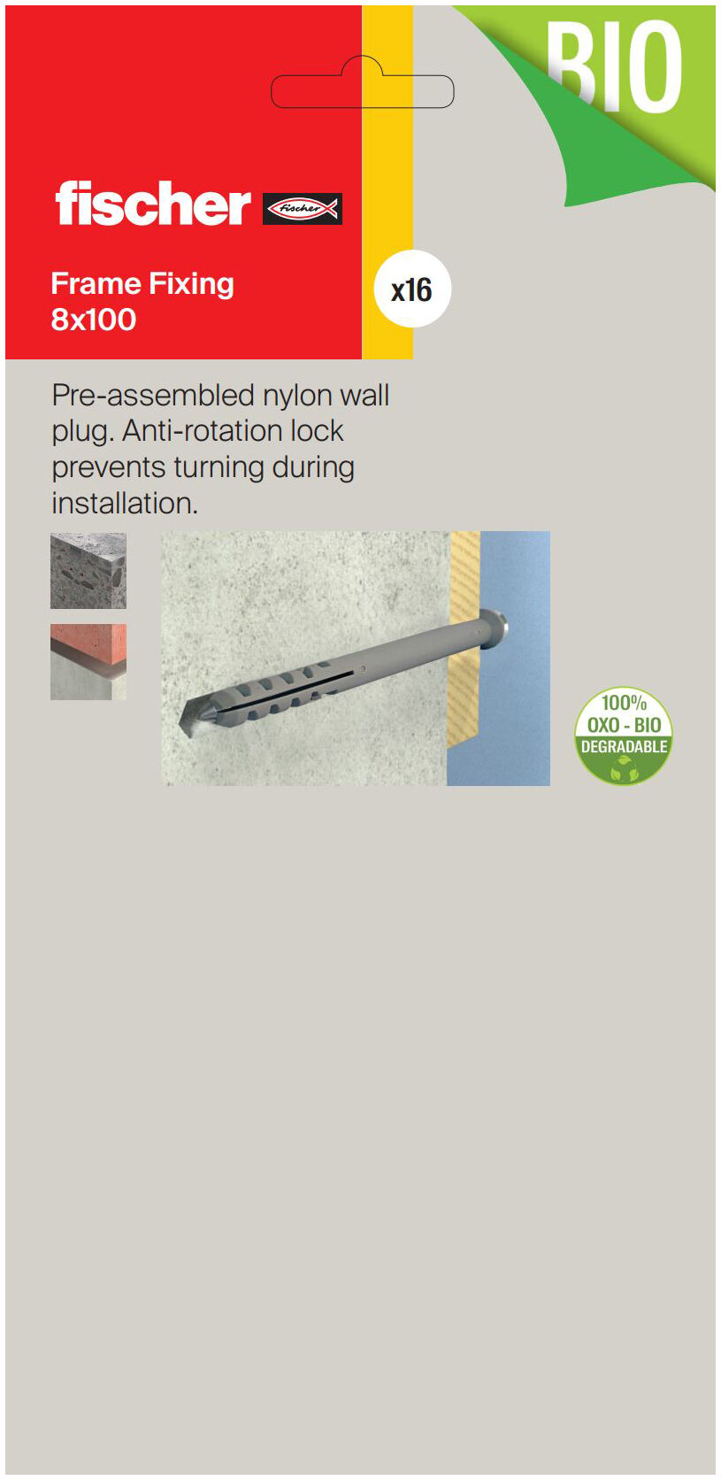 Packaging: "Frame Fixings 8x100"