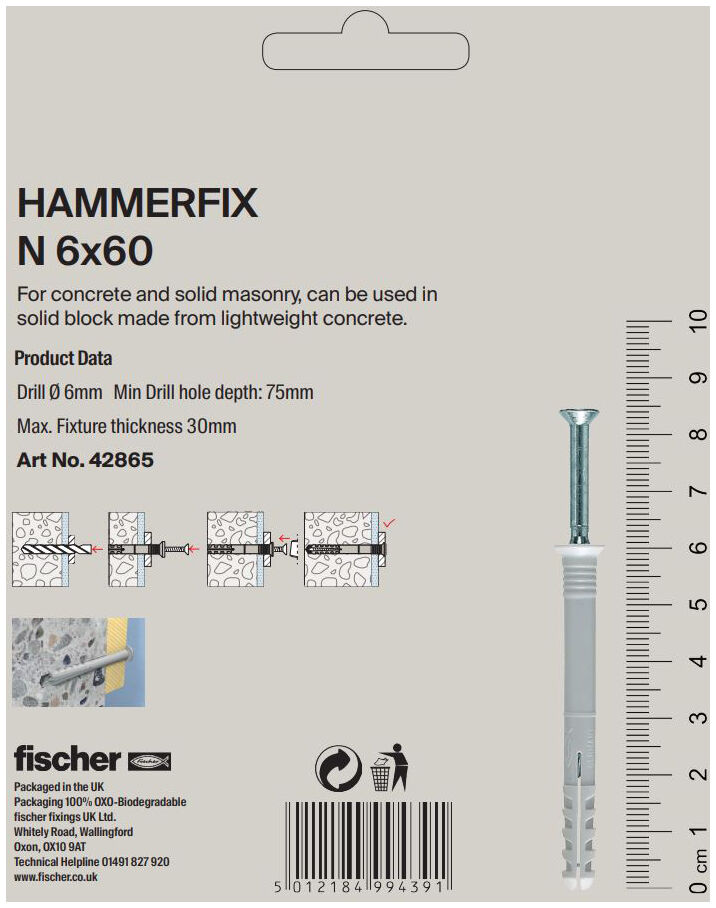 Packaging: "fischer Hammerfix N 6 x 30"