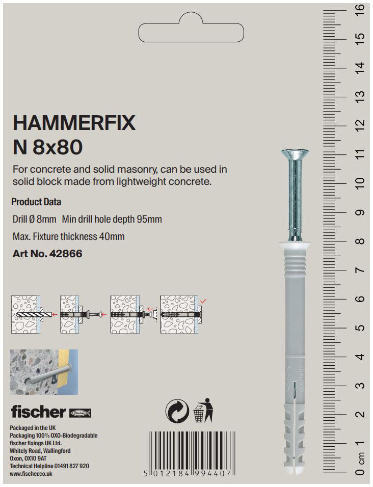 Packaging: "fischer Hammerfix N 8 x 80/40"