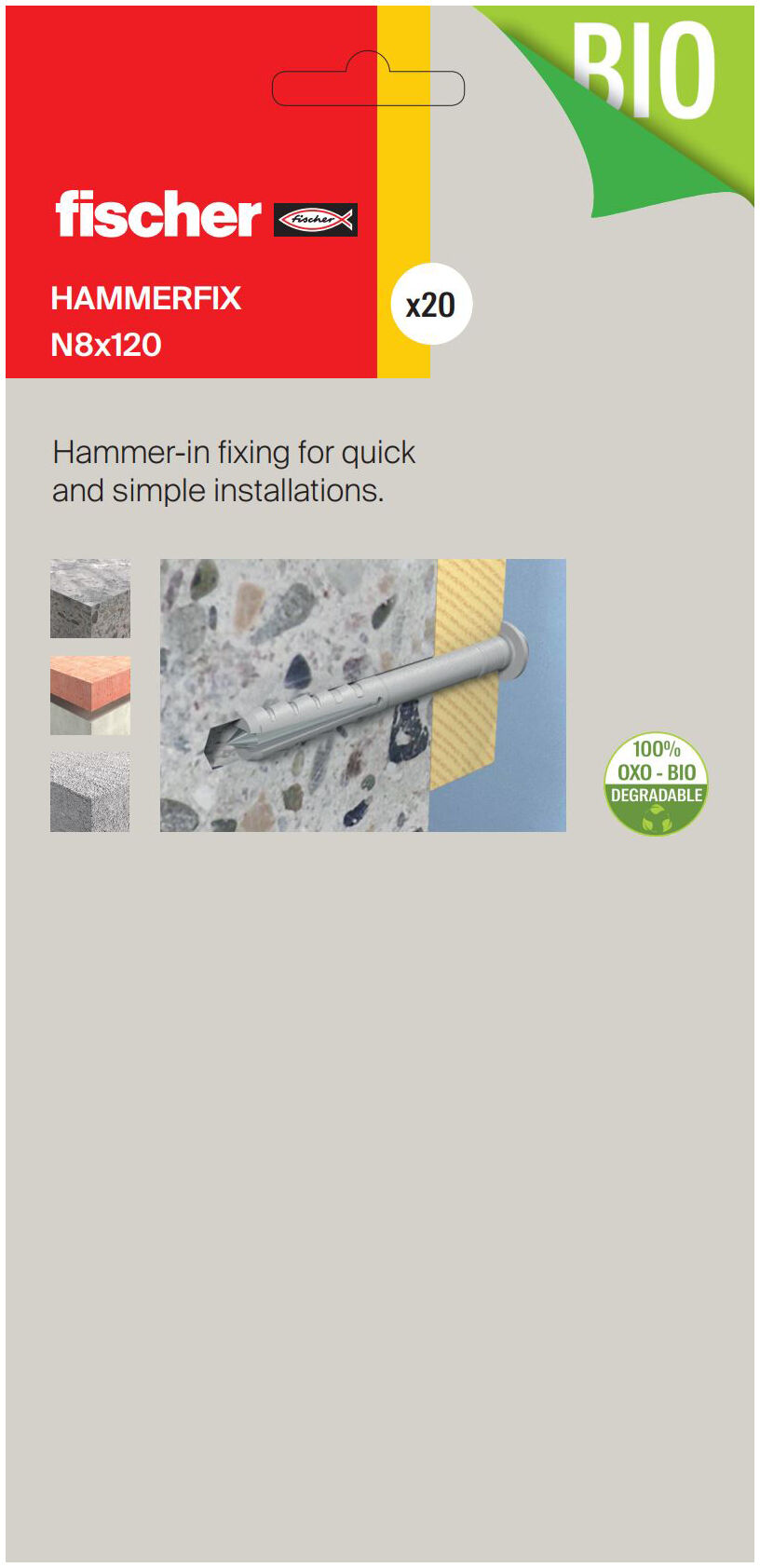 Packaging: "fischer Hammerfix N 8 x 120/80"