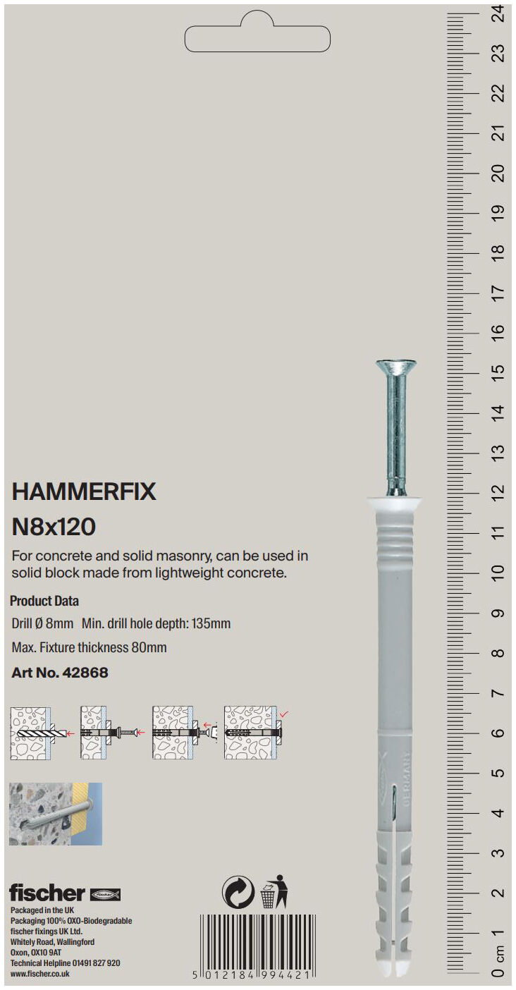 Packaging: "fischer Hammerfix N 8 x 120/80"