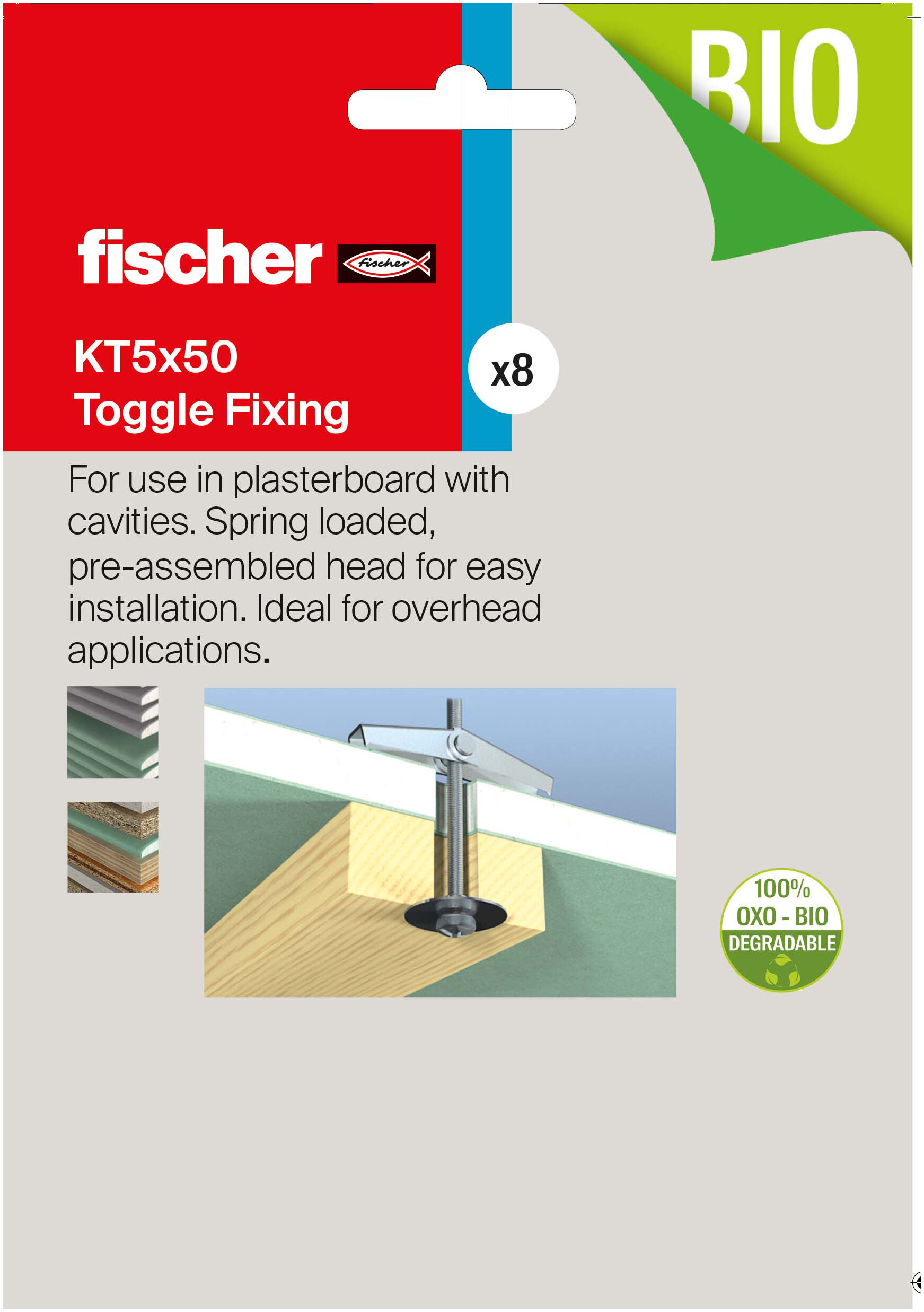 Packaging: "fischer Spring Toggle Fixing - 5 x 50 Pack of 20"