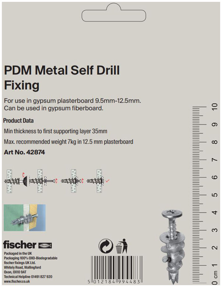 Packaging: "PDM Metal Self Drill Fixing"