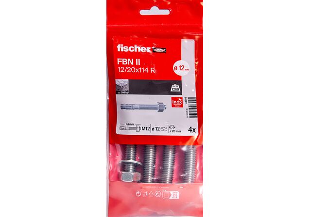 Packaging: "Goujon FBN II 12/20 x 114 A4 /4B en acier inoxydable"