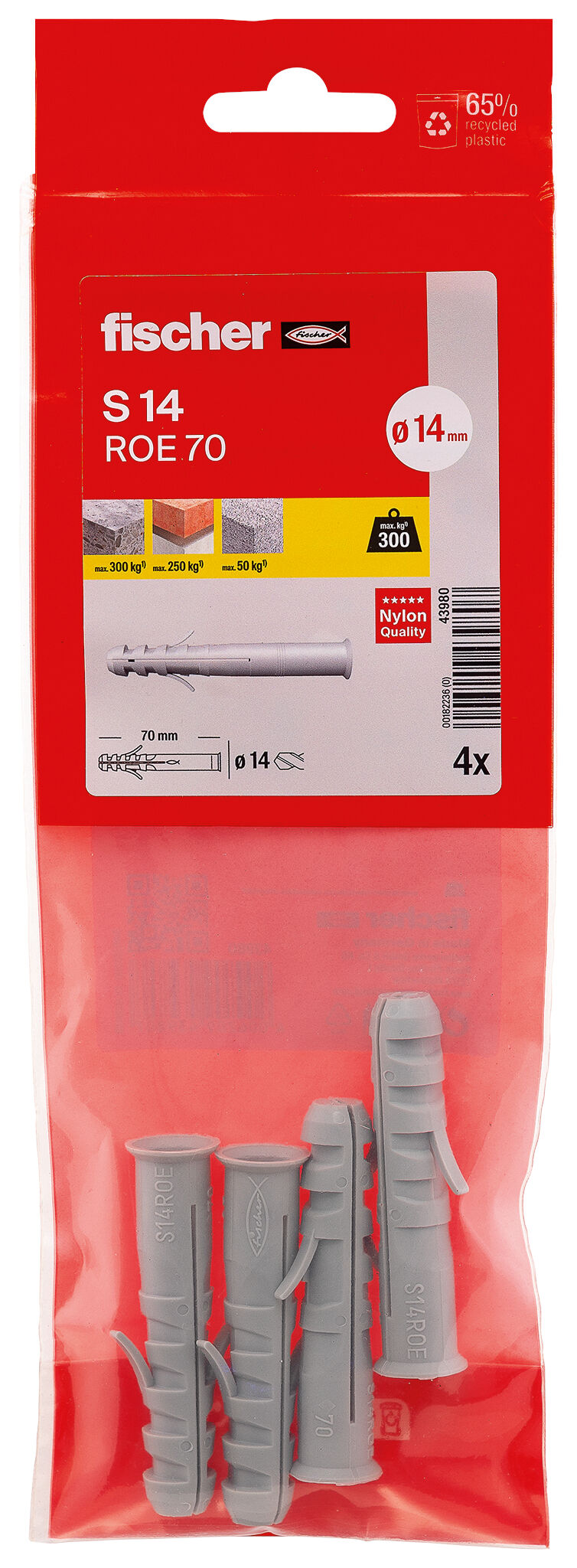 Packaging: "Cheville S 14 ROE 70 /4B pour échafaudage de pied"