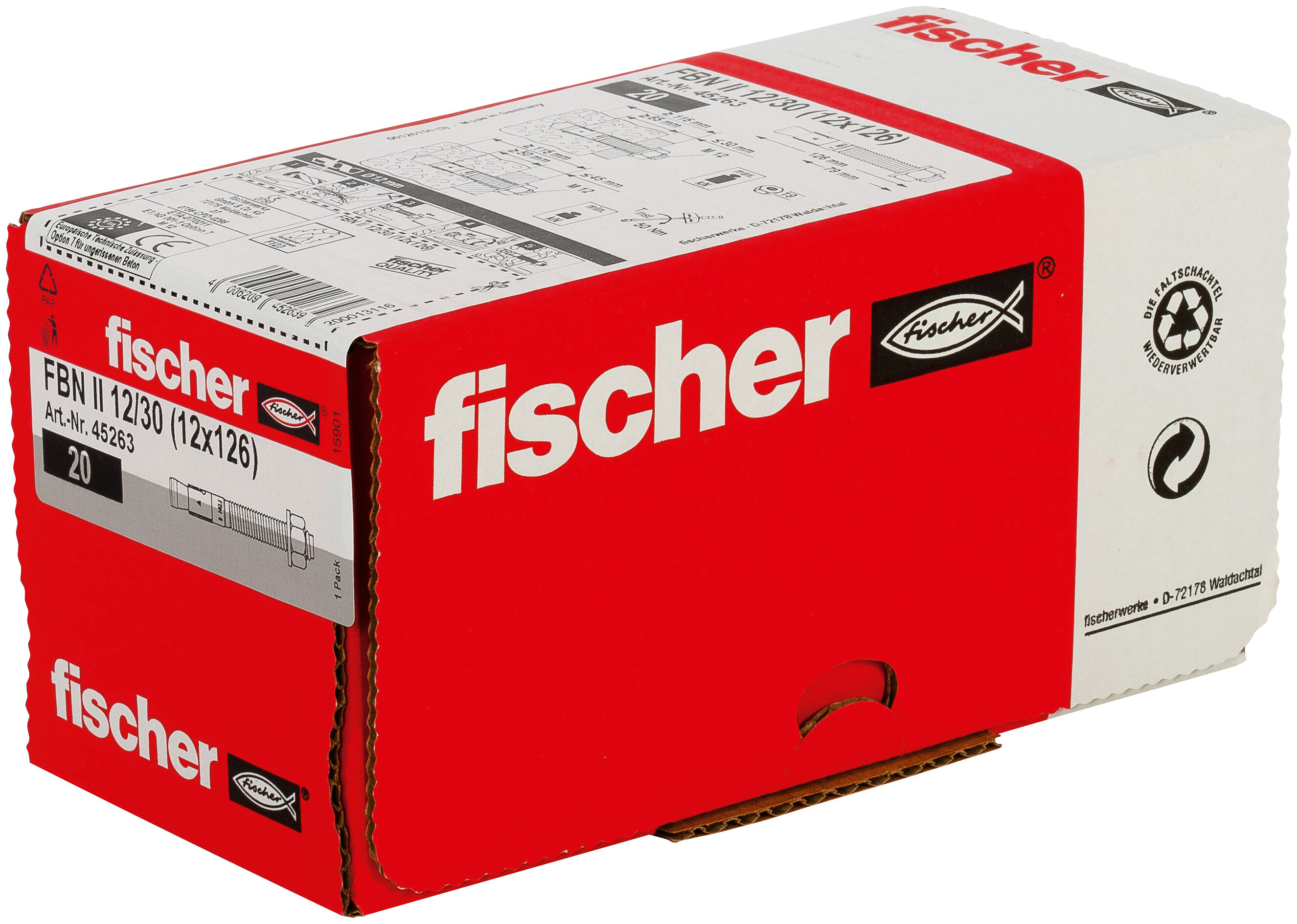 Verpackung: "fischer Bolzenanker FBN II 12/30"