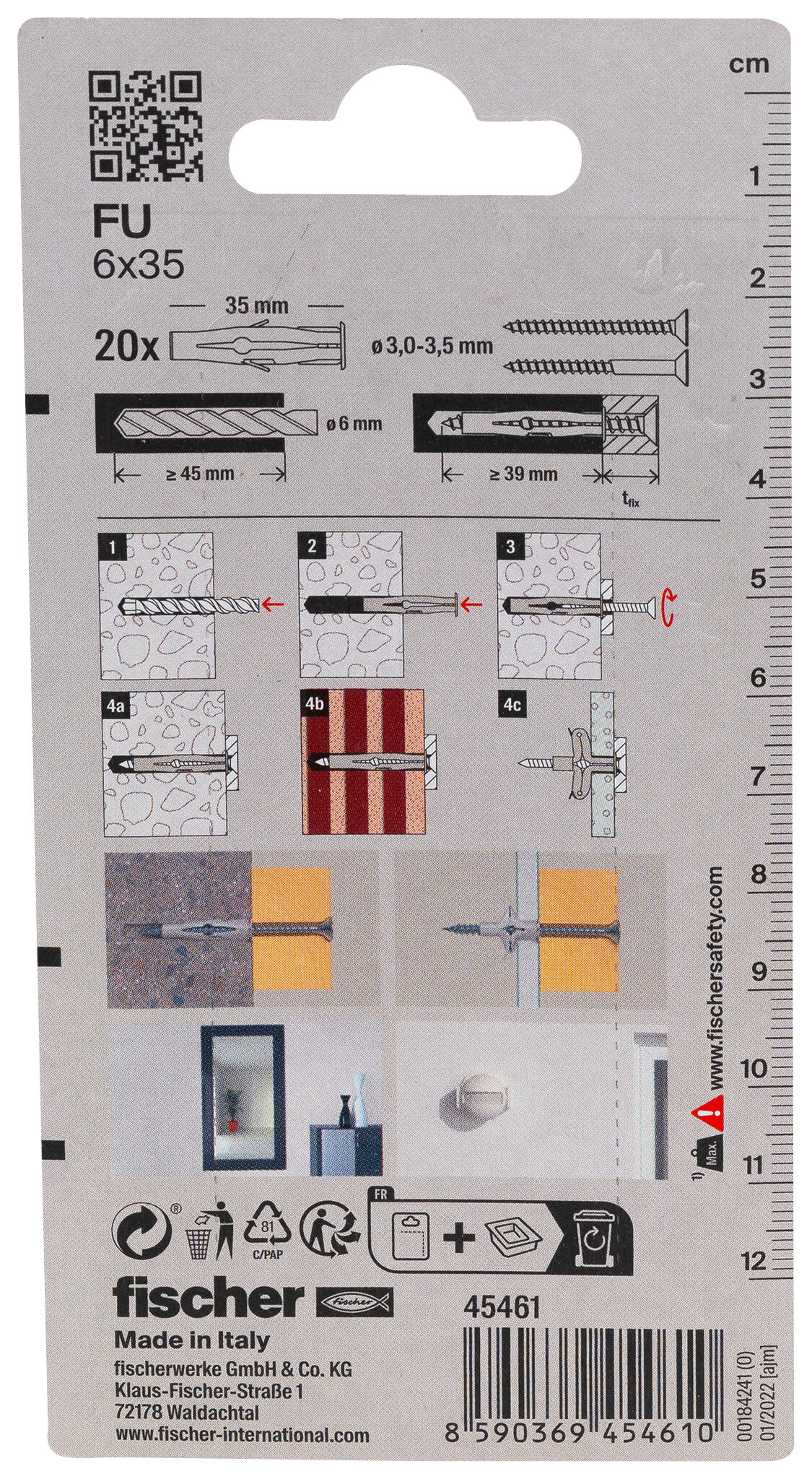 Verpackung: "fischer Universaldübel FU 6 x 35"