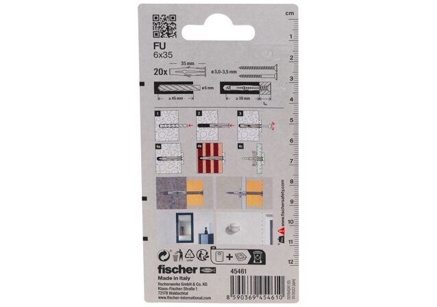 Packaging: "fischer Cheville universelle FU 6 x 35"