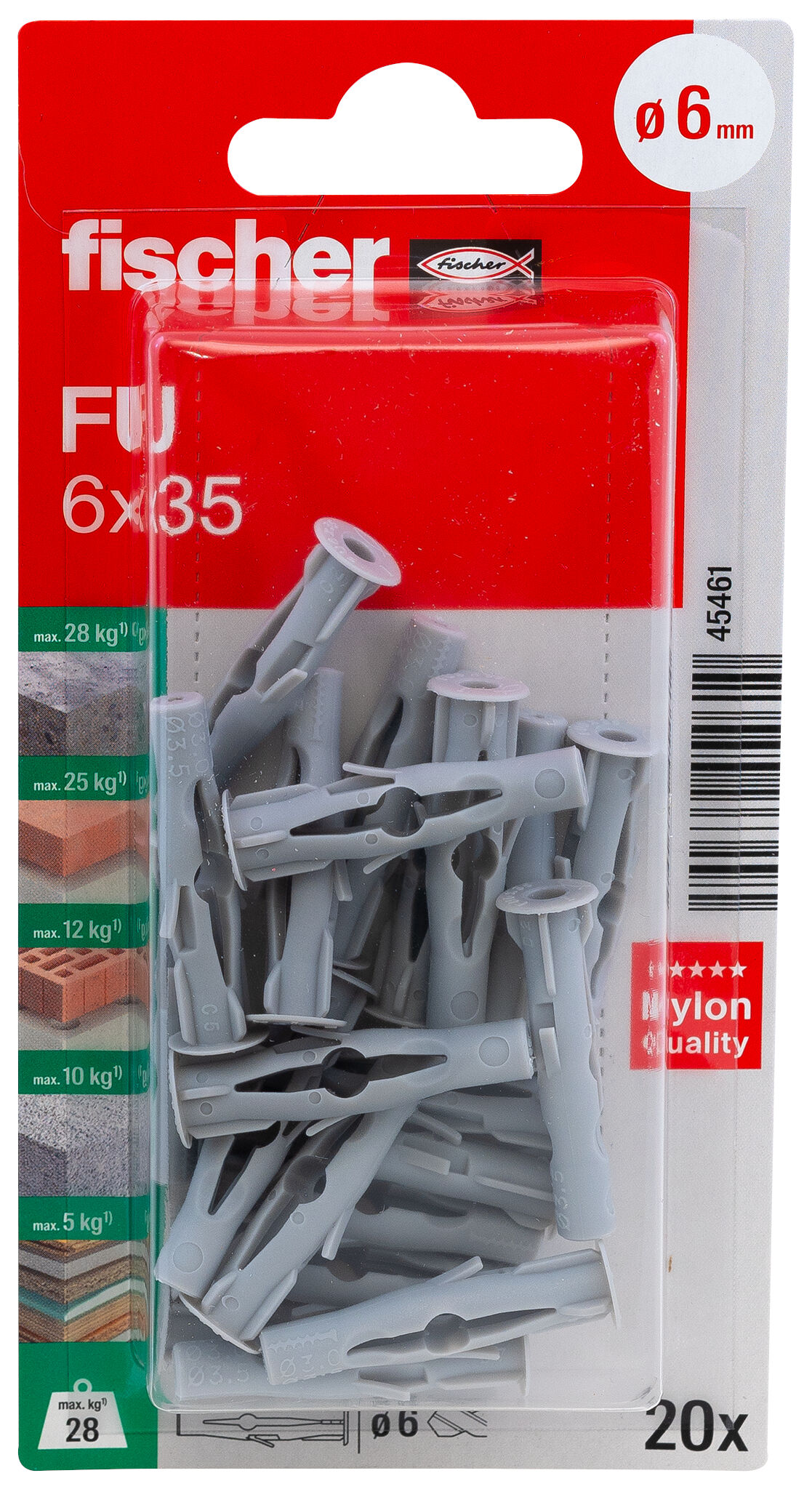 Verpackung: "fischer Universaldübel FU 6 x 35"