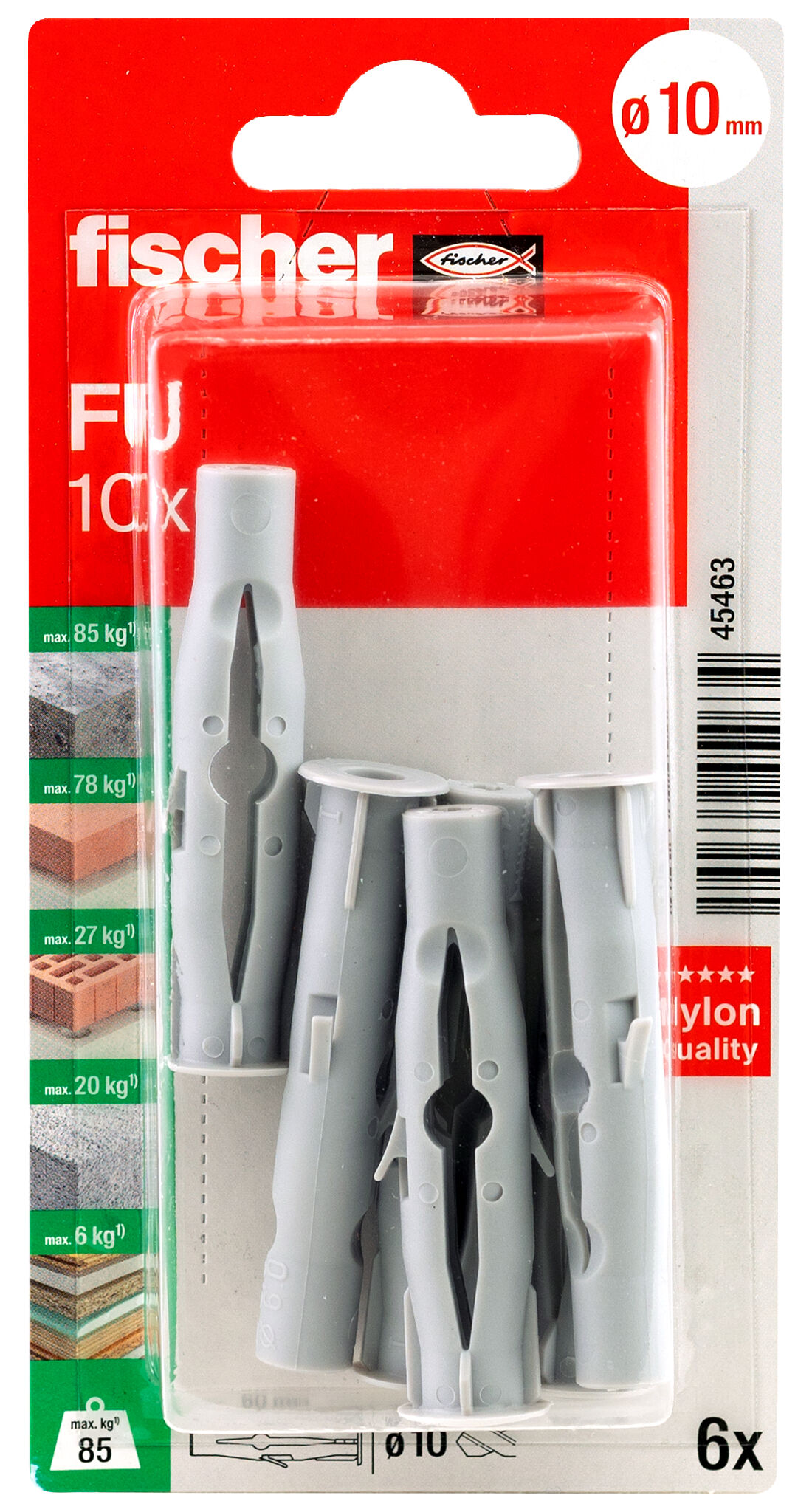 Packaging: "fischer Universal plug FU 10 x 60"