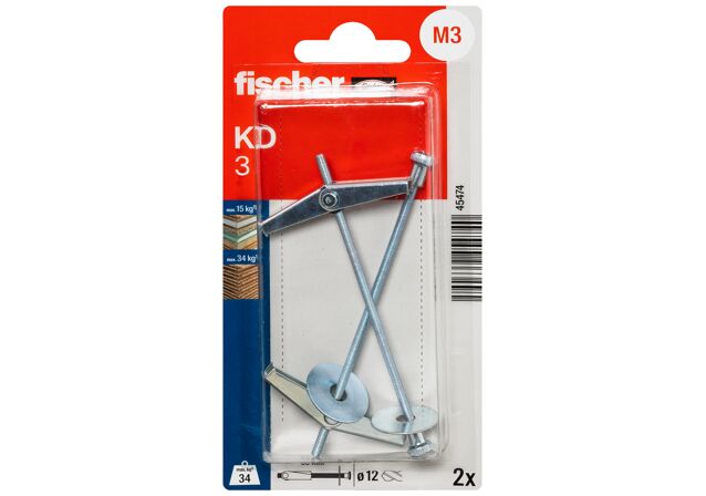 Verpackung: "fischer Kippdübel KD 3"