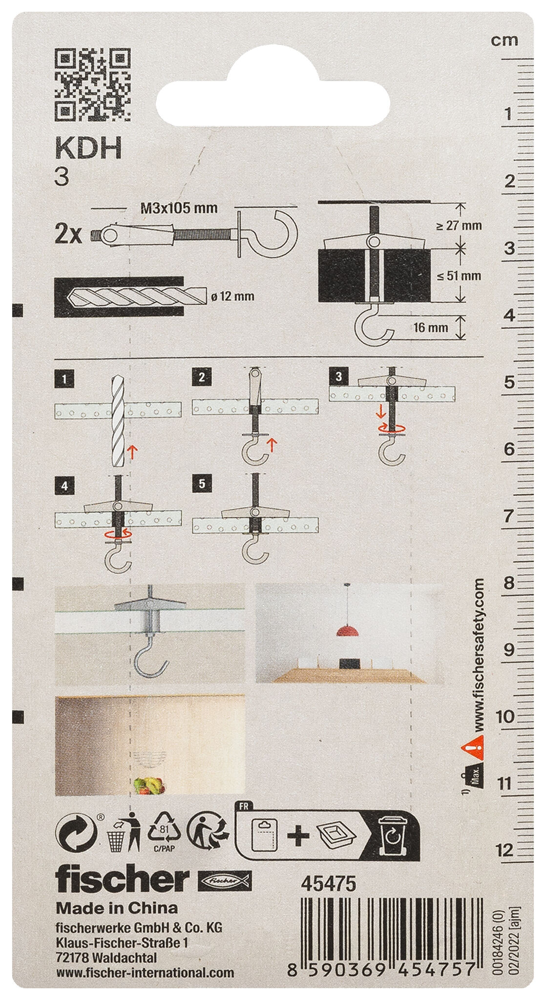 Packaging: "fischer Spring toggle KDH 3 K SB-card"
