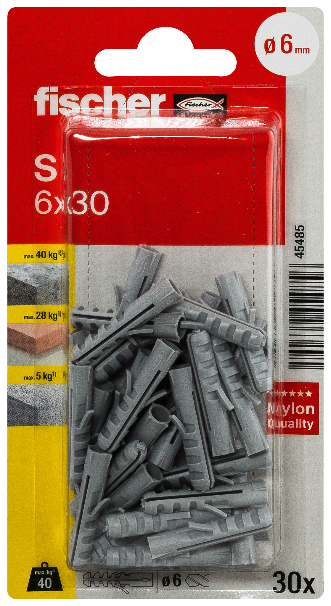 Packaging: "fischer Plug S 6"