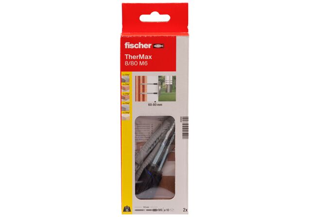Packaging: "fischer stand-off installation TherMax 8/80 M6 (2)"