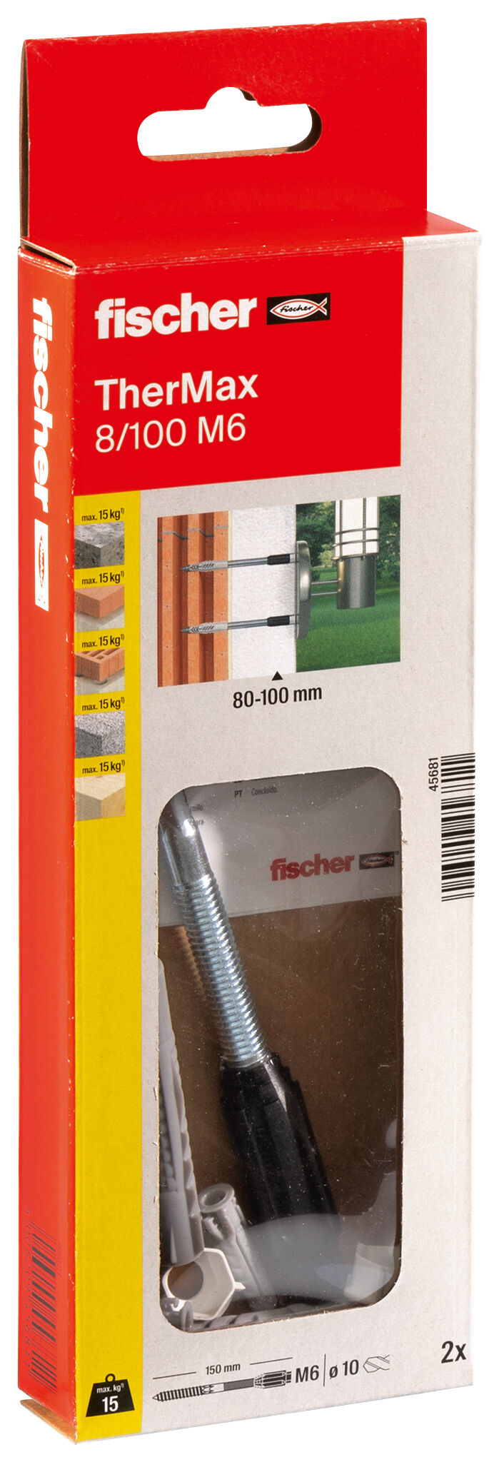 Packaging: "fischer stand-off installation TherMax 8/100 M6 (2)"