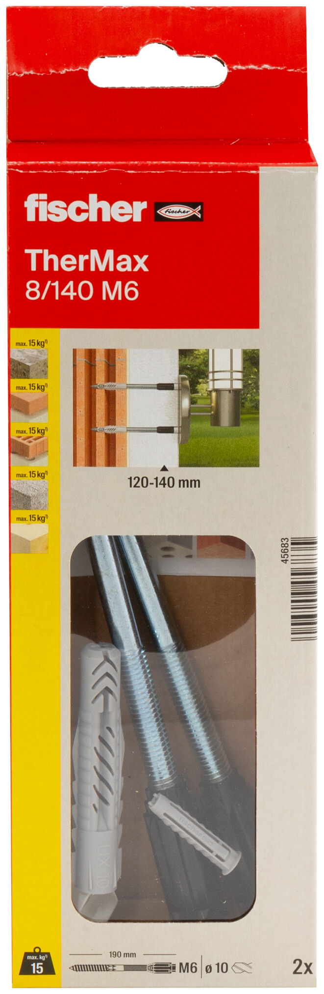 Packaging: "fischer stand-off installation TherMax 8/140 M6 (2)"