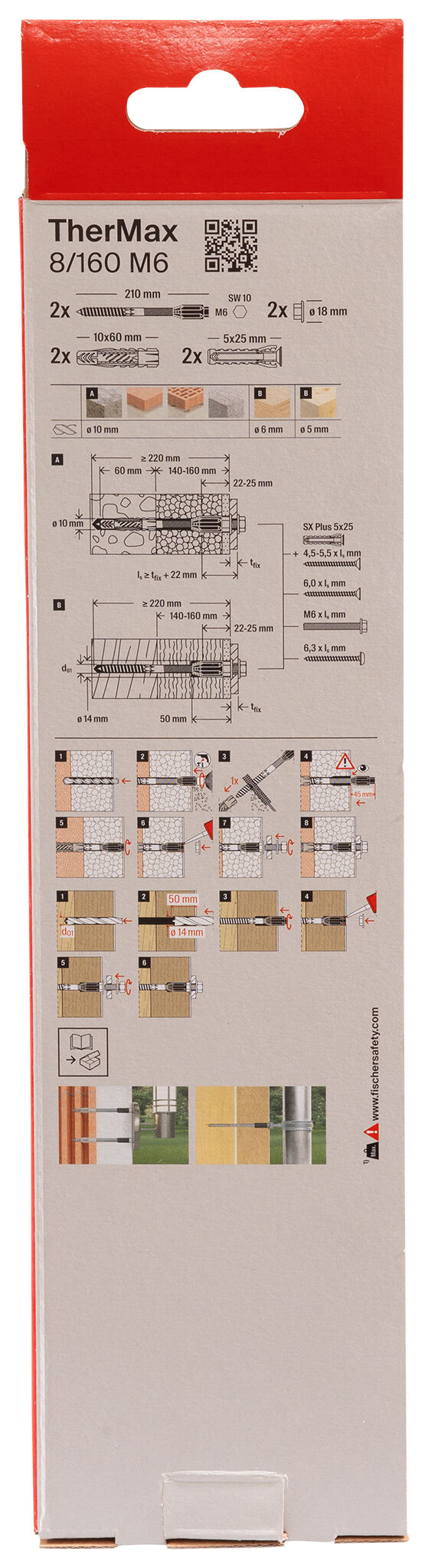 Verpackung: "fischer Abstandsmontagesystem TherMax 8/160 M6 B"