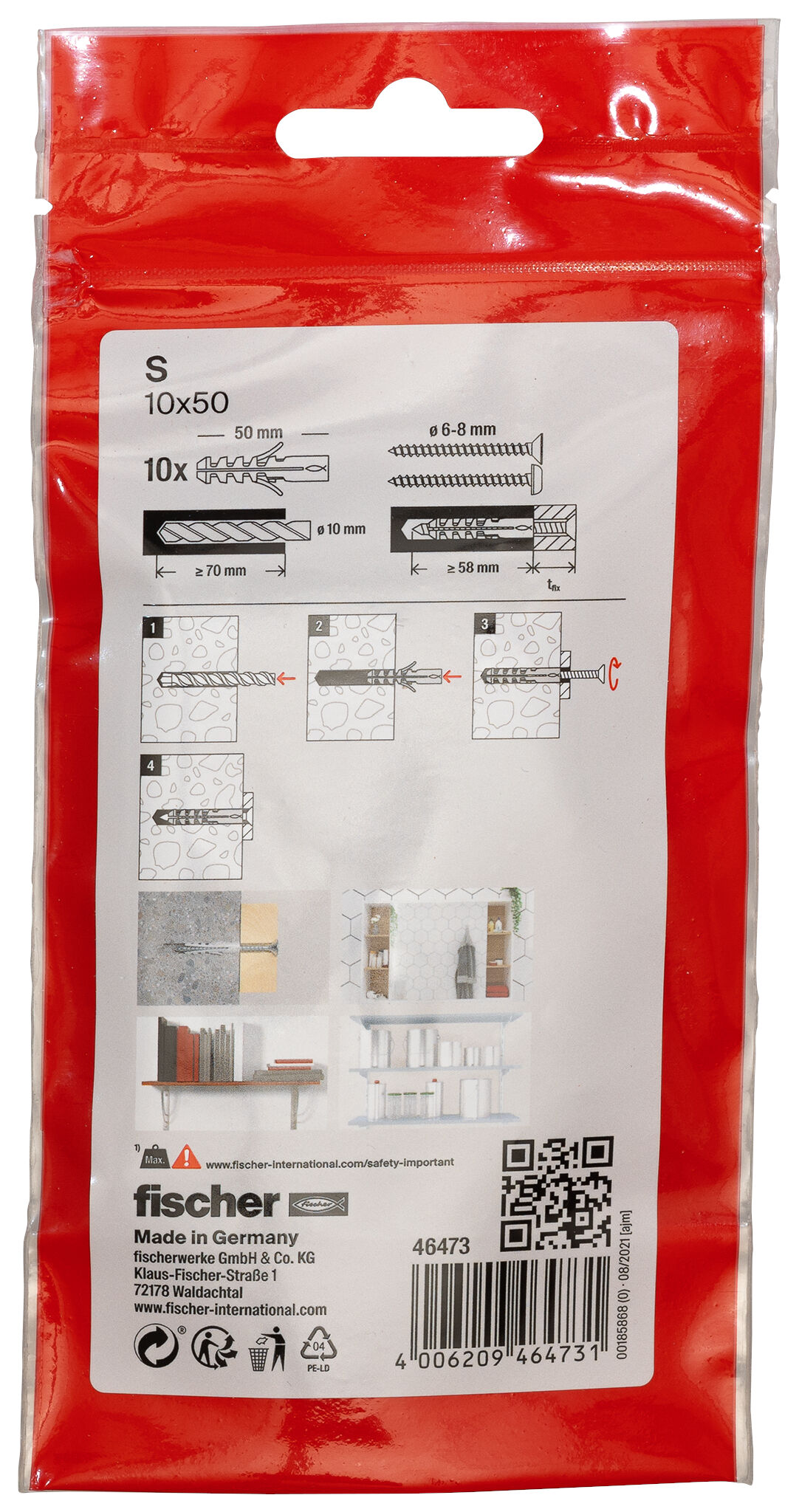 Packaging: "Cheville nylon S 10-10/sachet"