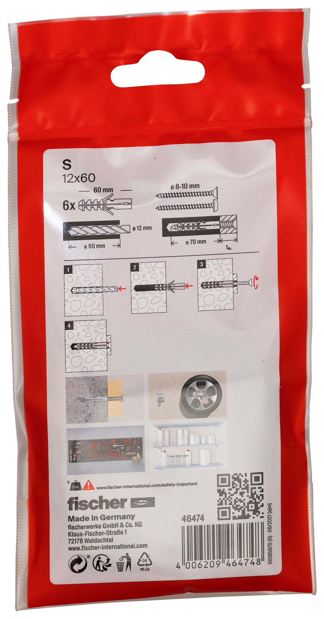 Packaging: "Cheville nylon S 12-6/sachet"