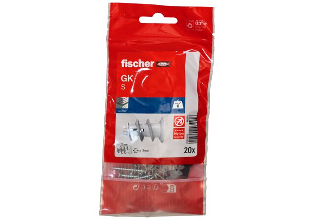 Packaging: "Cheville nylon pour carton-plâtre GK-S/20 B avec vis"