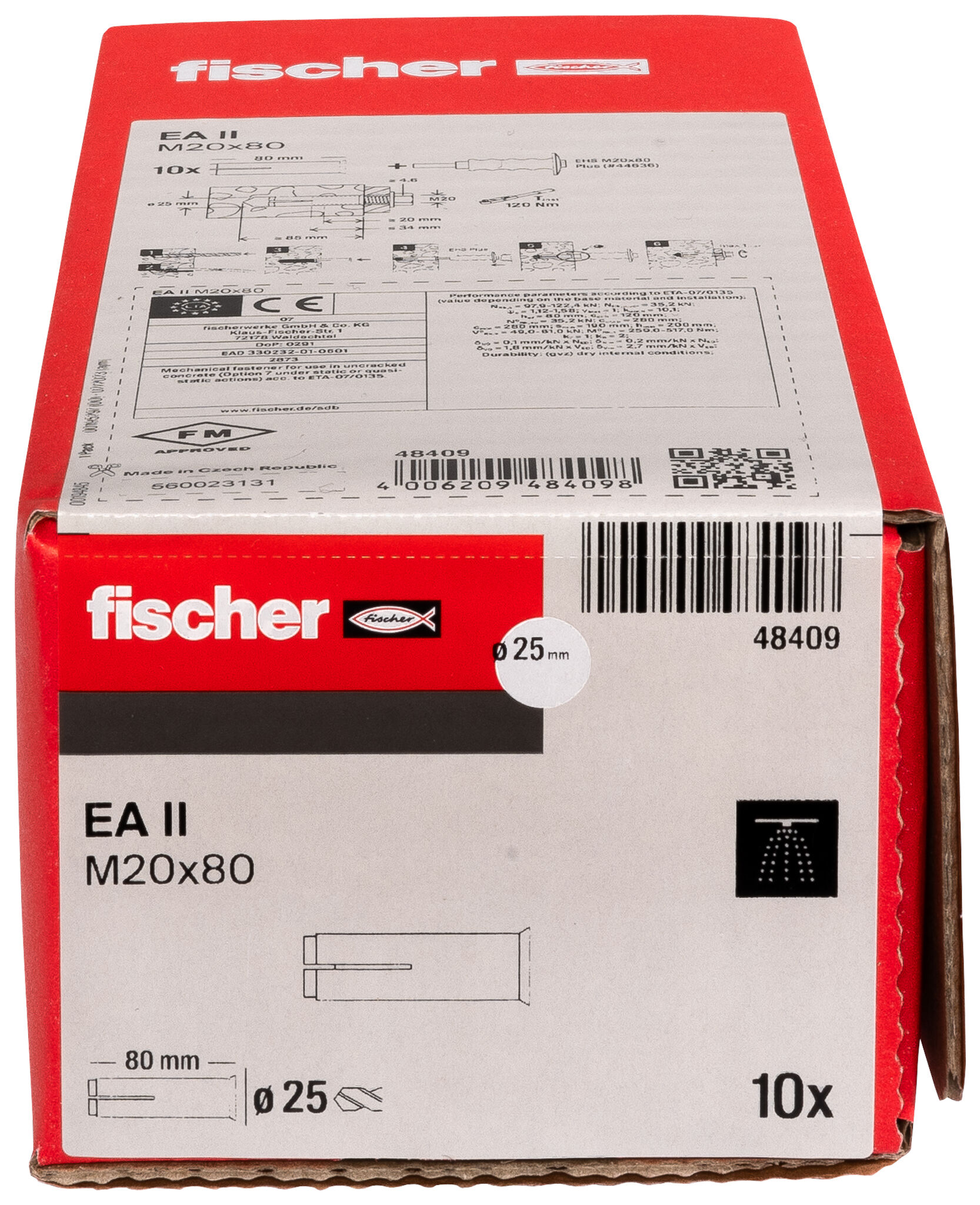 Packaging: "fischer hammerset anchor EA II M20 electro zinc plated"