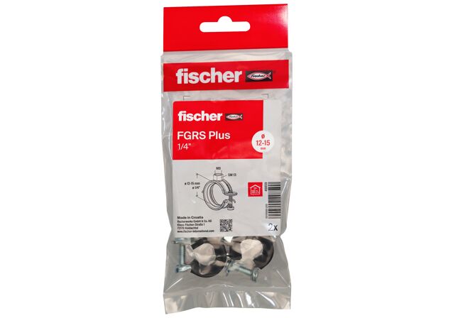 Packaging: "fischer FGRS Plus 1/4" B Στήριγμα σωλήνων σε σακουλάκι"