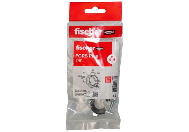 Packaging: "fischer FGRS Plus 3/8" B Στήριγμα σωλήνων σε σακουλάκι"