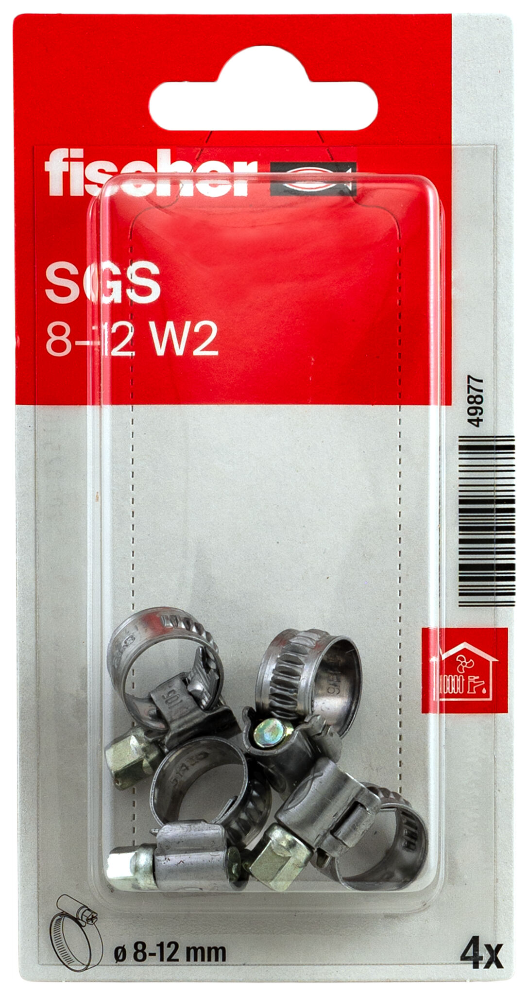 Packaging: "fischer Hose clamp SGS 8 - 12 W2 K"