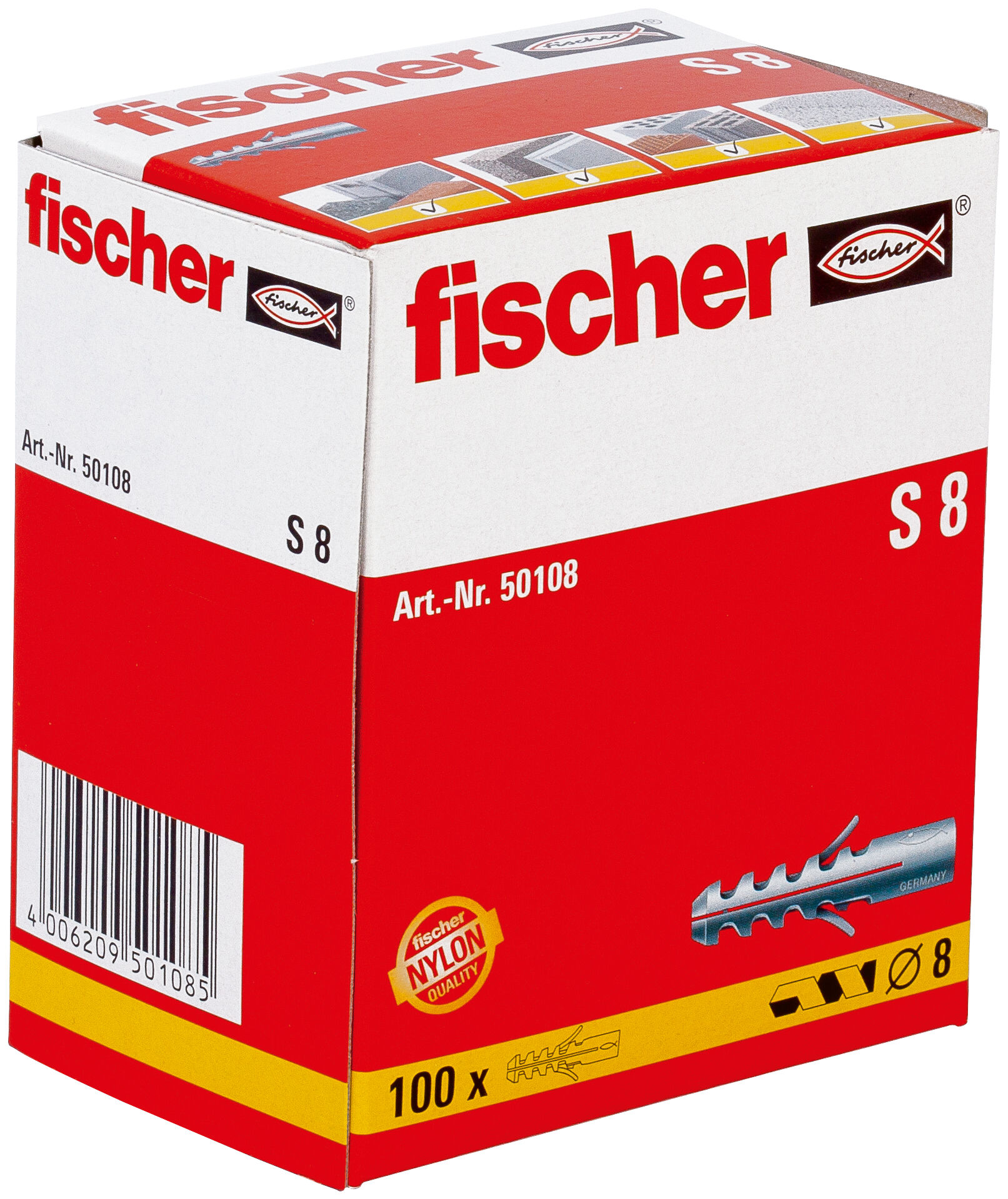 Packaging: "fischer Expansion plug S 8"