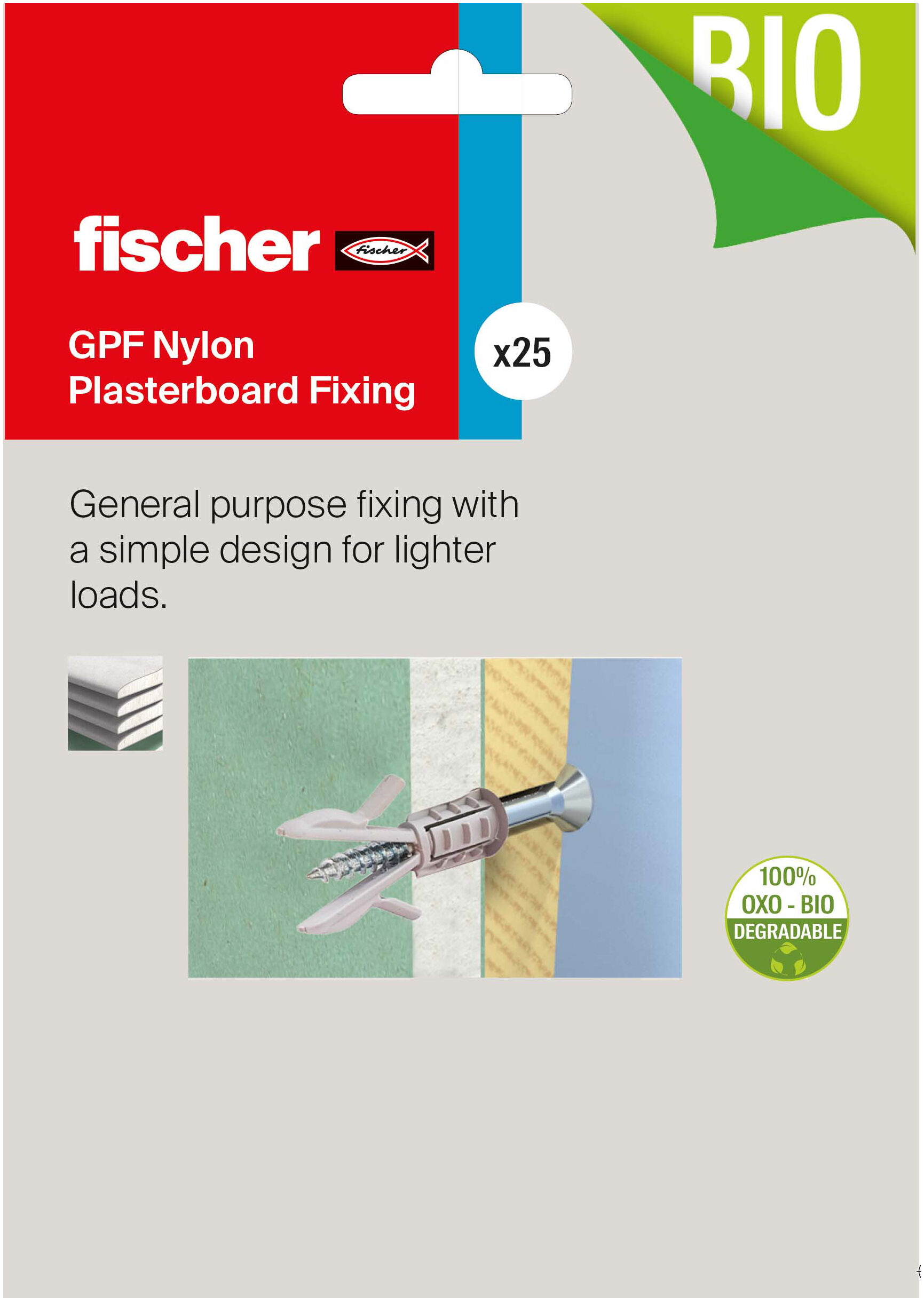 Packaging: "GPF Nylon Plasterboard Fixing"