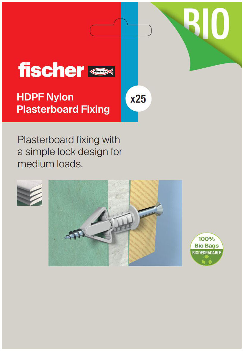 Packaging: "HDPF Nylon Plasterboard Fixing"