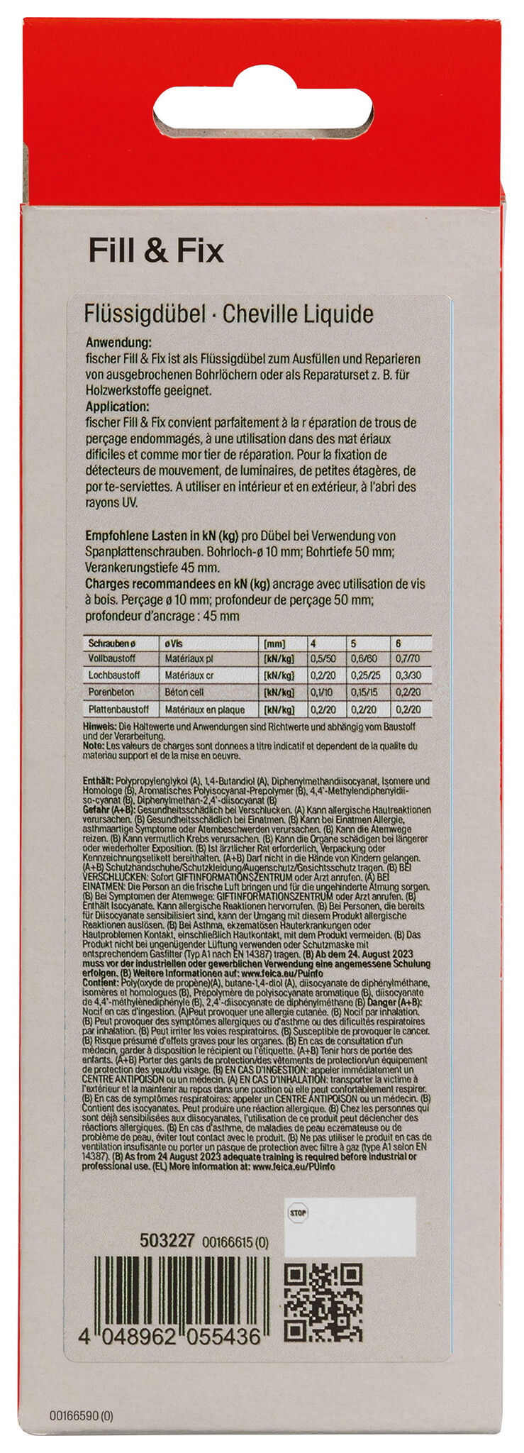 Packaging: "fischer Fill&Fix injection fixing K"