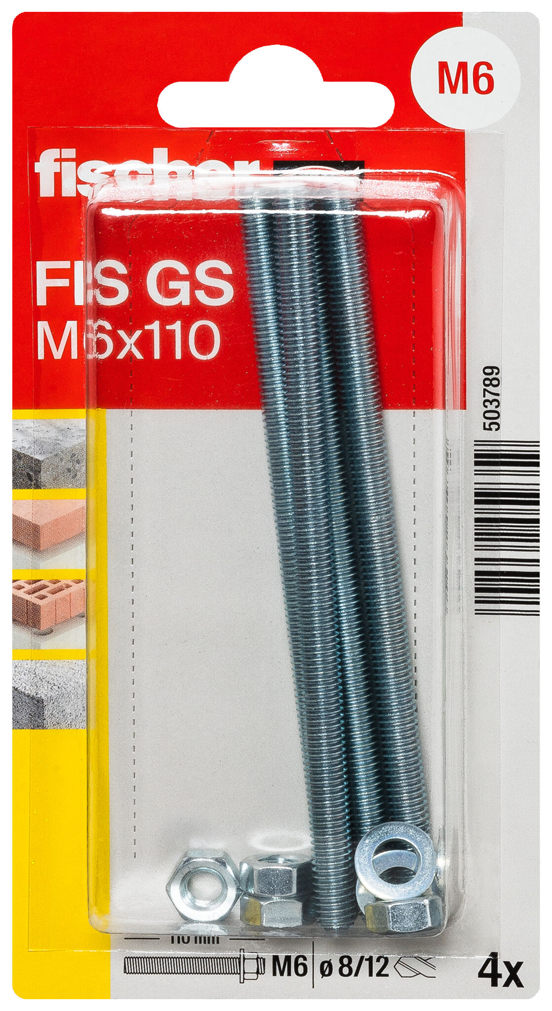 Packaging: "fischer Draadstang FIS GS M6 x 110 K"
