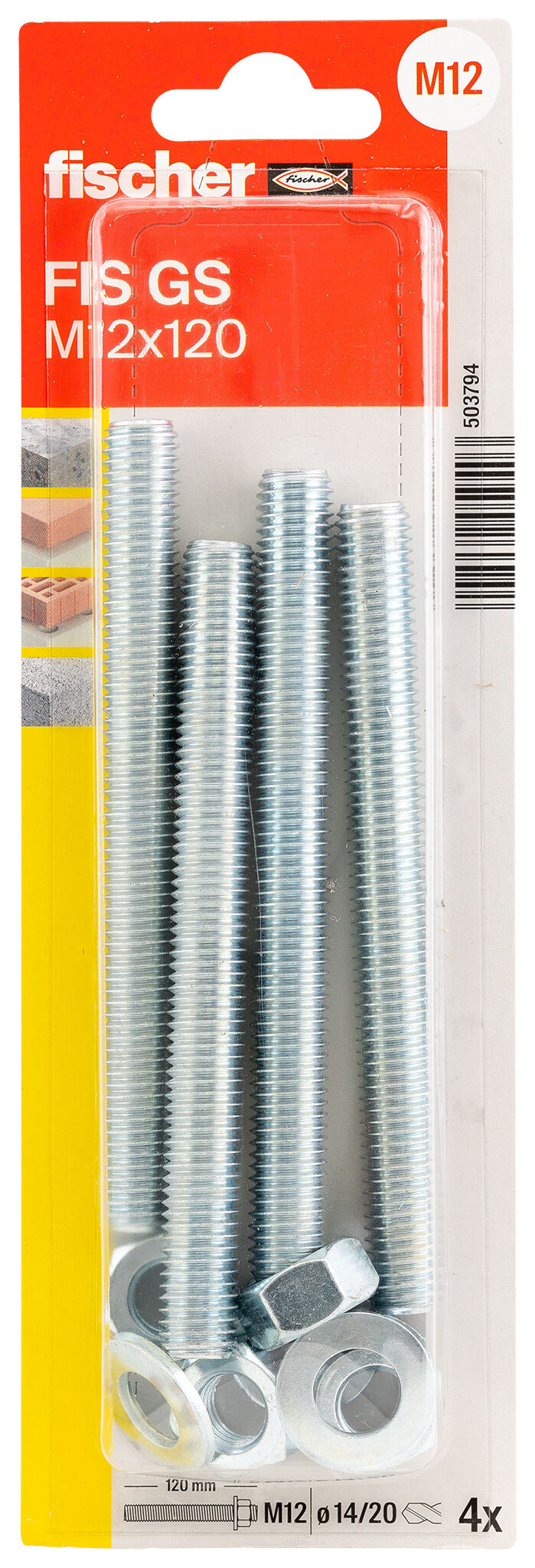 Packaging: "fischer Draadstang FIS GS M12 x 120 K"