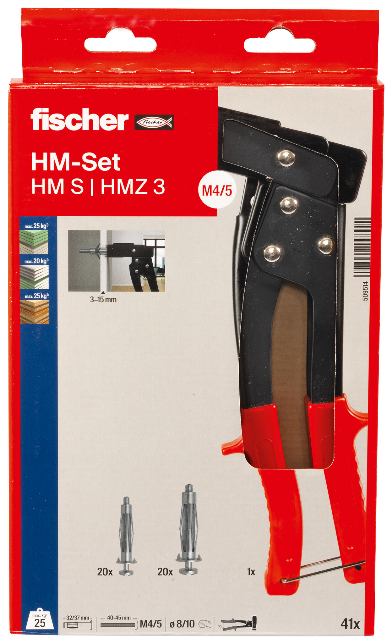 Product Picture: "Kit Pince avec 40 chevilles pour corps creux HM + vis"