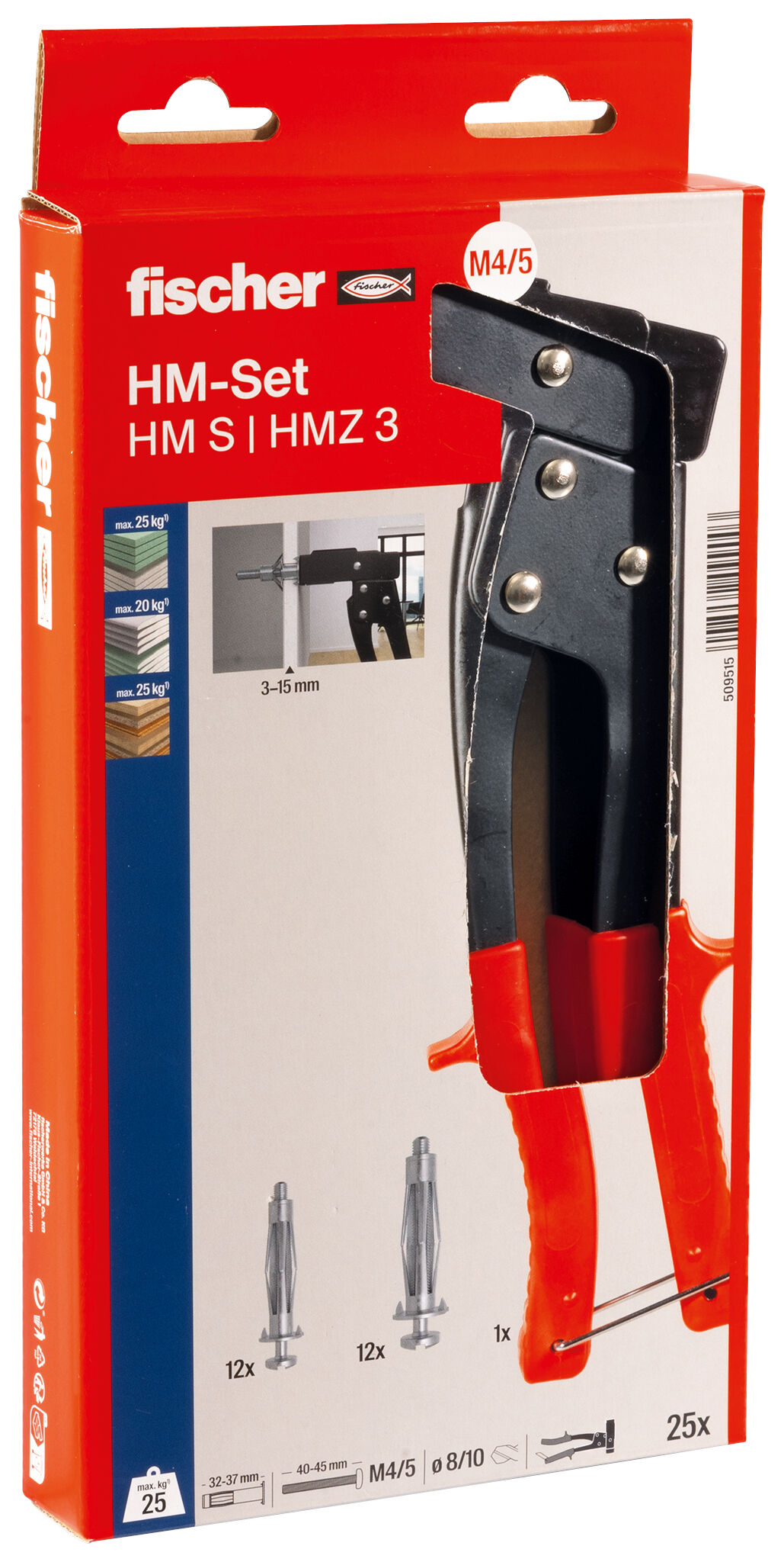 Packaging: "Kit Pince avec 24 chevilles pour corps creux HM + vis"