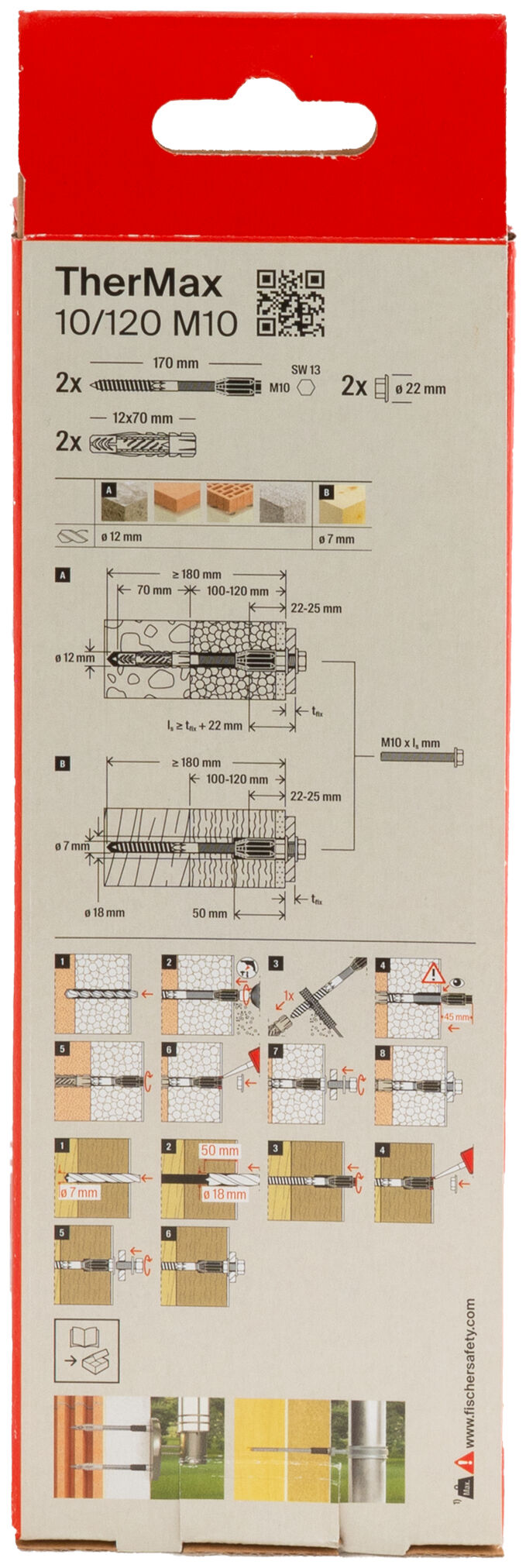 Packaging: "fischer stand-off installation TherMax 10/120 M10 (2)"