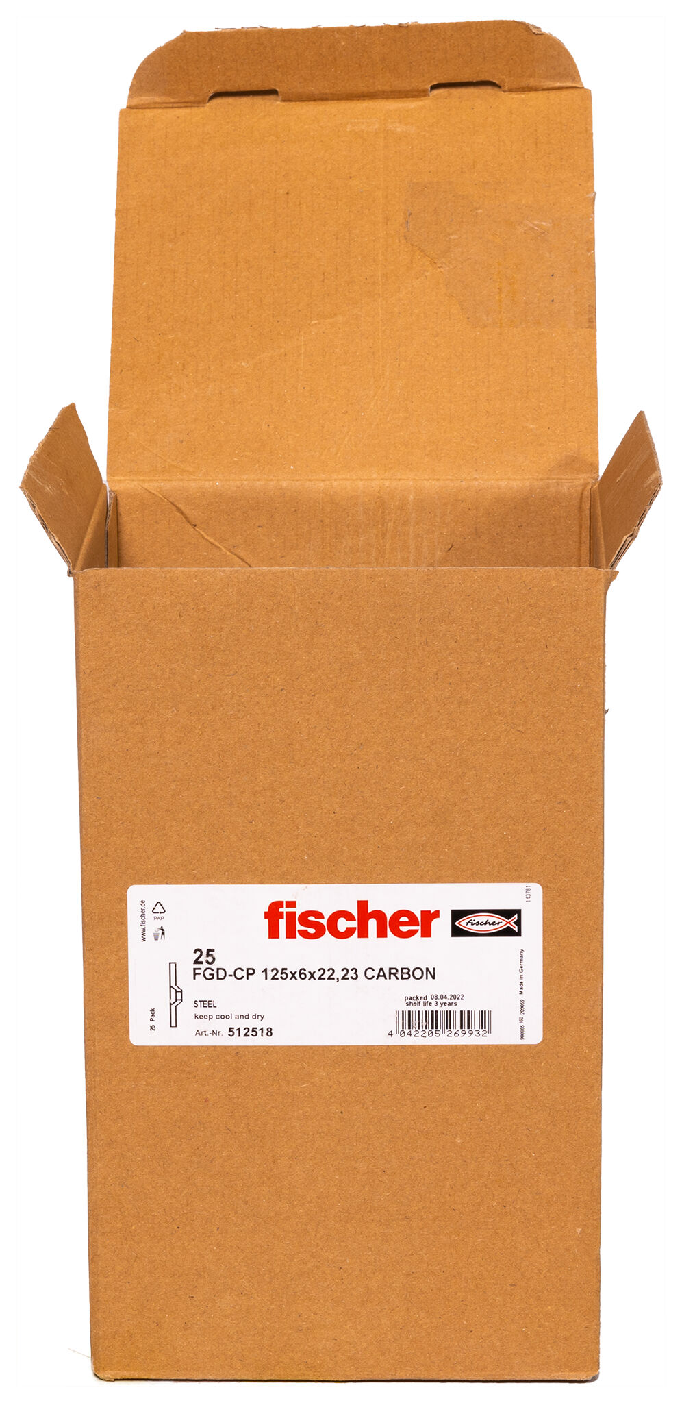 Packaging: "fischer brúsny kotúč FGD-CP 125 x 6,0 x 22,23 CARBON"