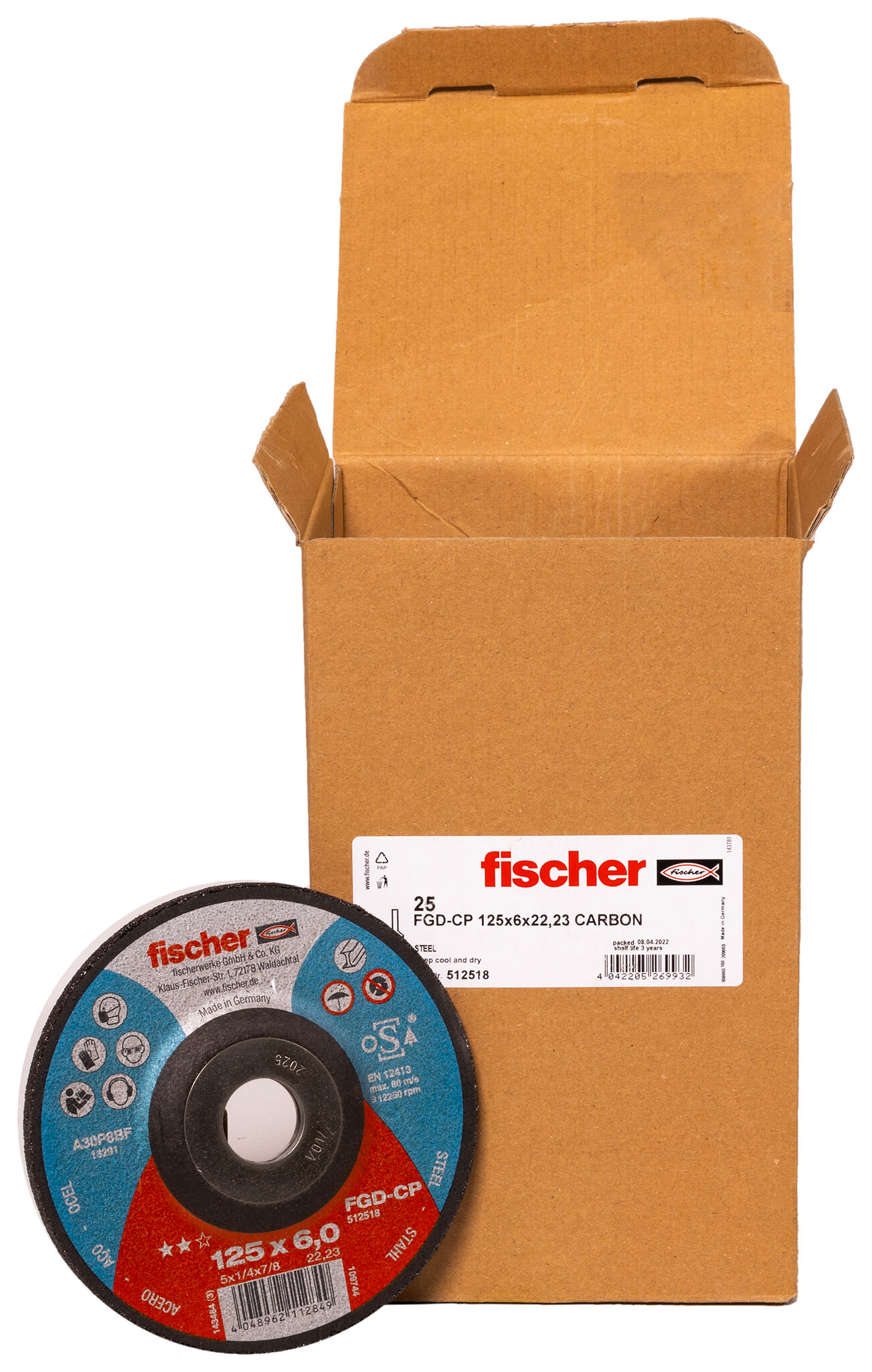 Packaging: "fischer brúsny kotúč FGD-CP 125 x 6,0 x 22,23 CARBON"