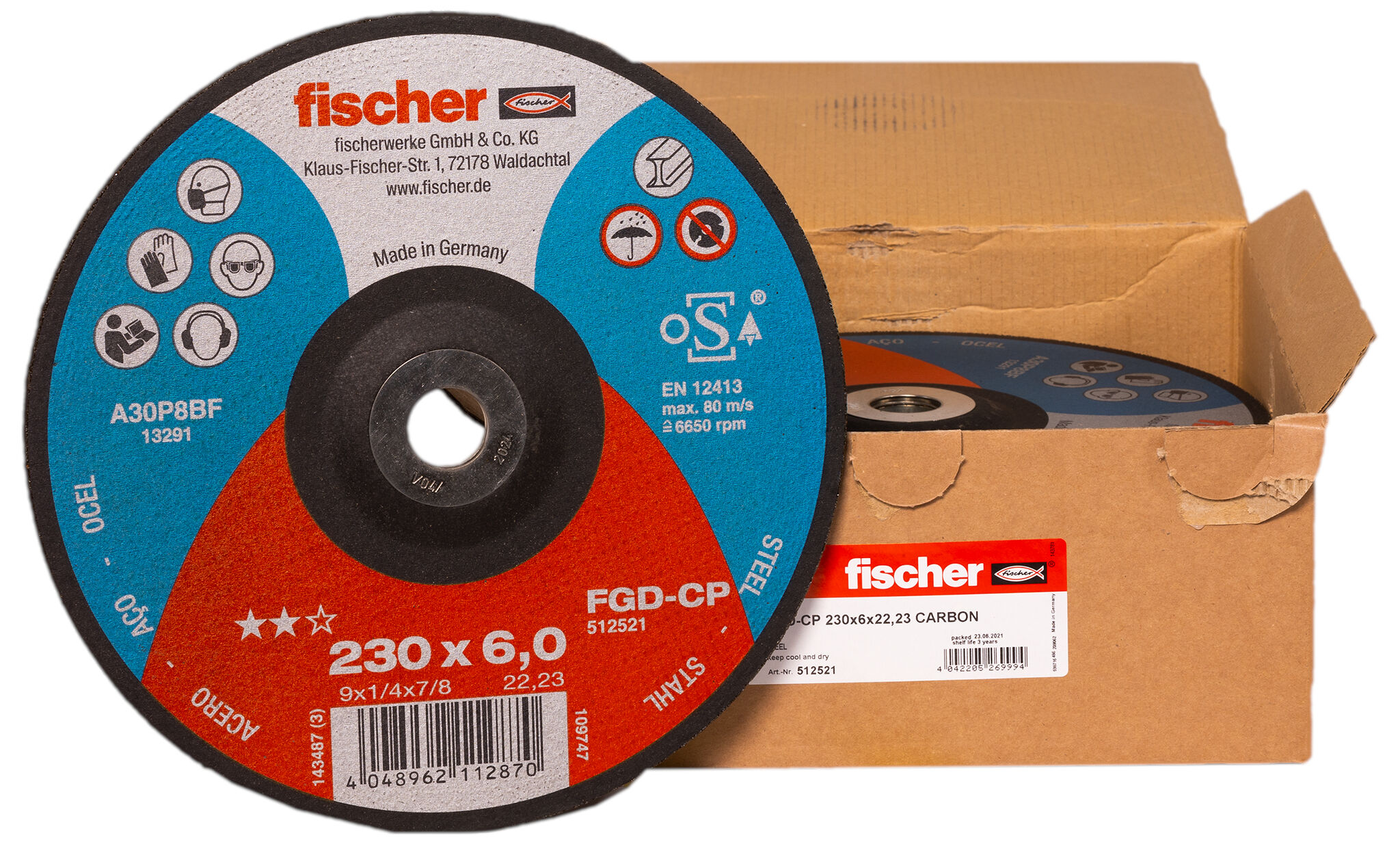 Packaging: "fischer brúsny kotúč FGD-CP 230 x 6,0 x 22,23 CARBON"