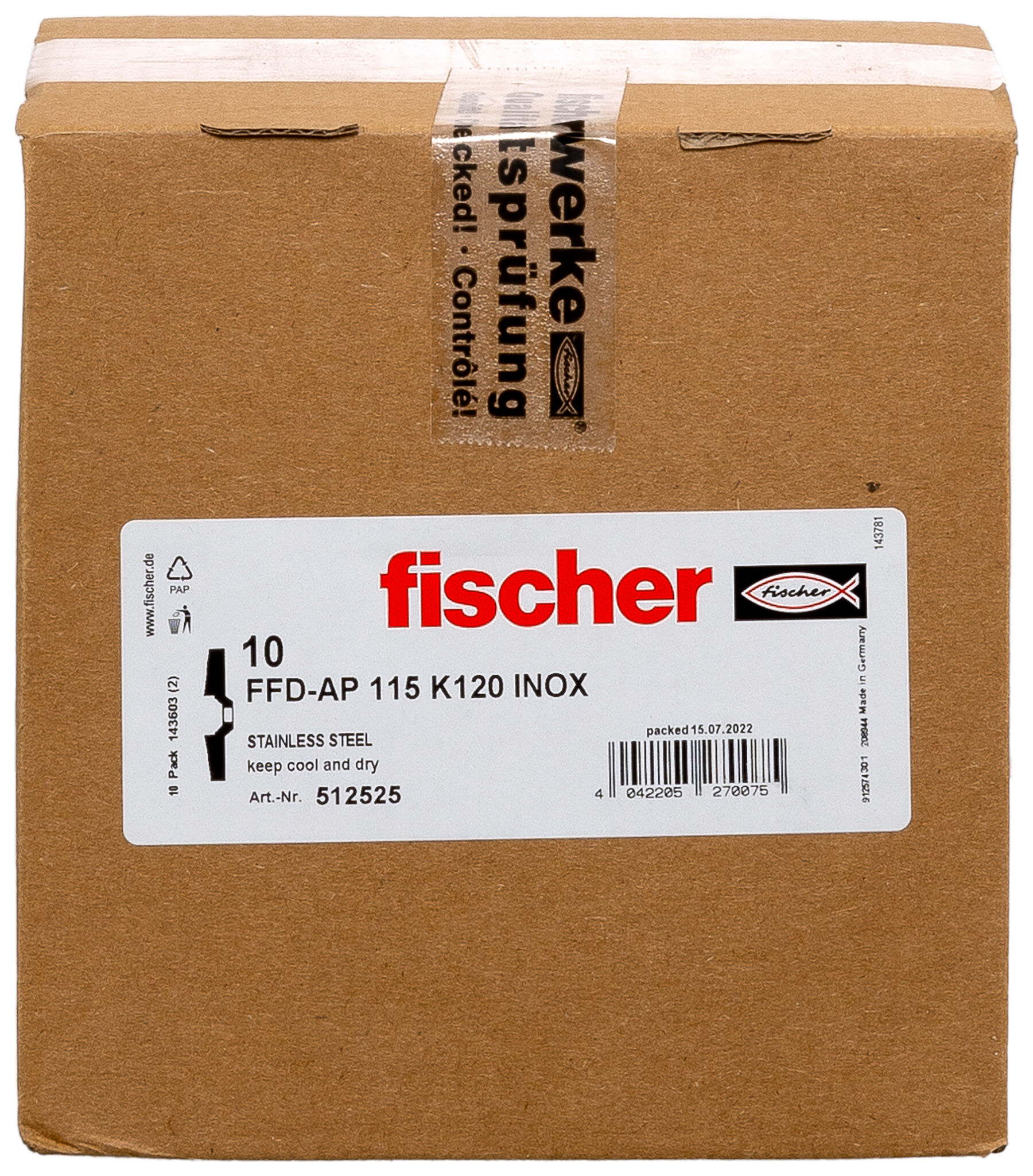 Balení: "Brusný lamelový talíř fischer FFD-AP 115 K120 INOX"