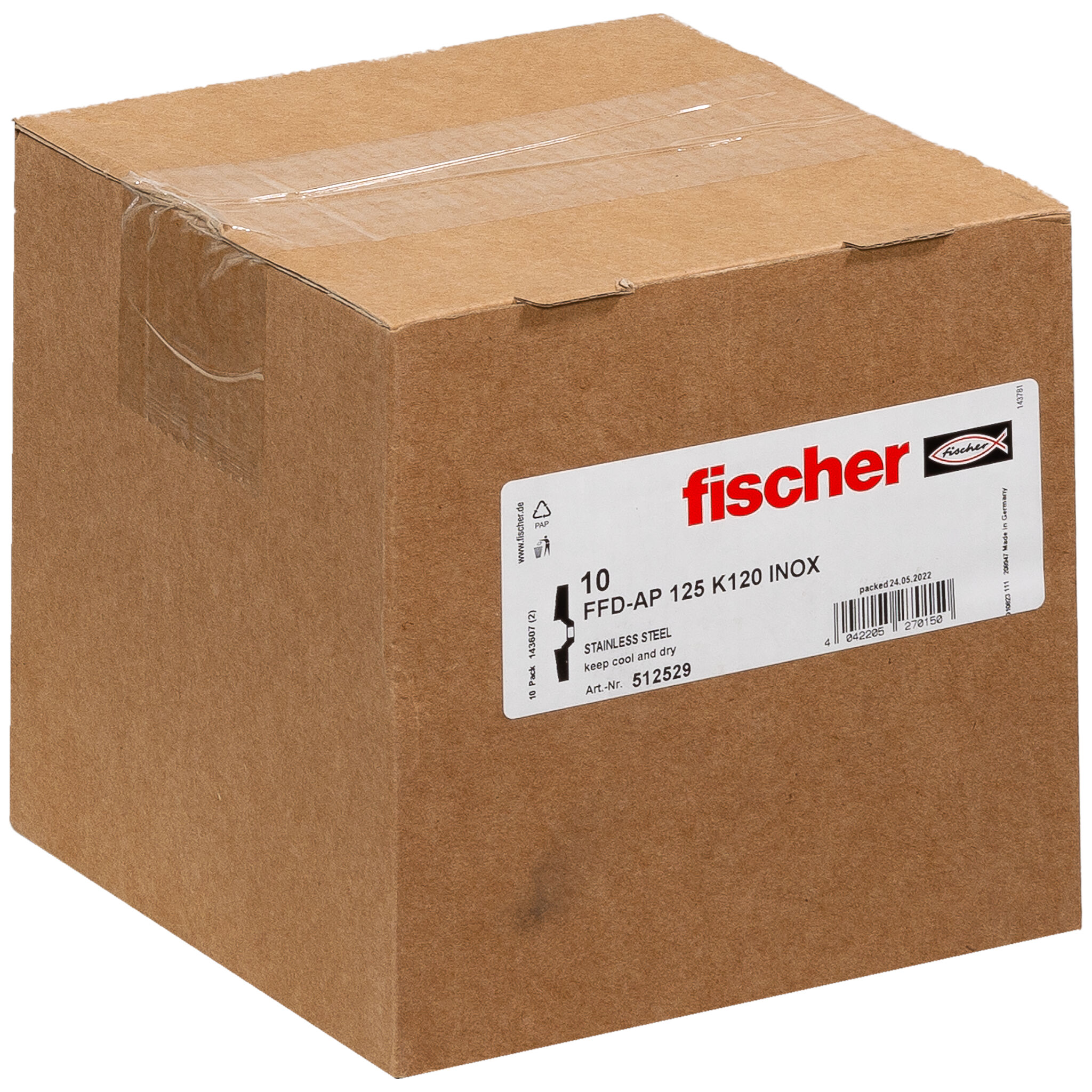 Packaging: "fischer flap disc FFD-AP 125 K120 inox"