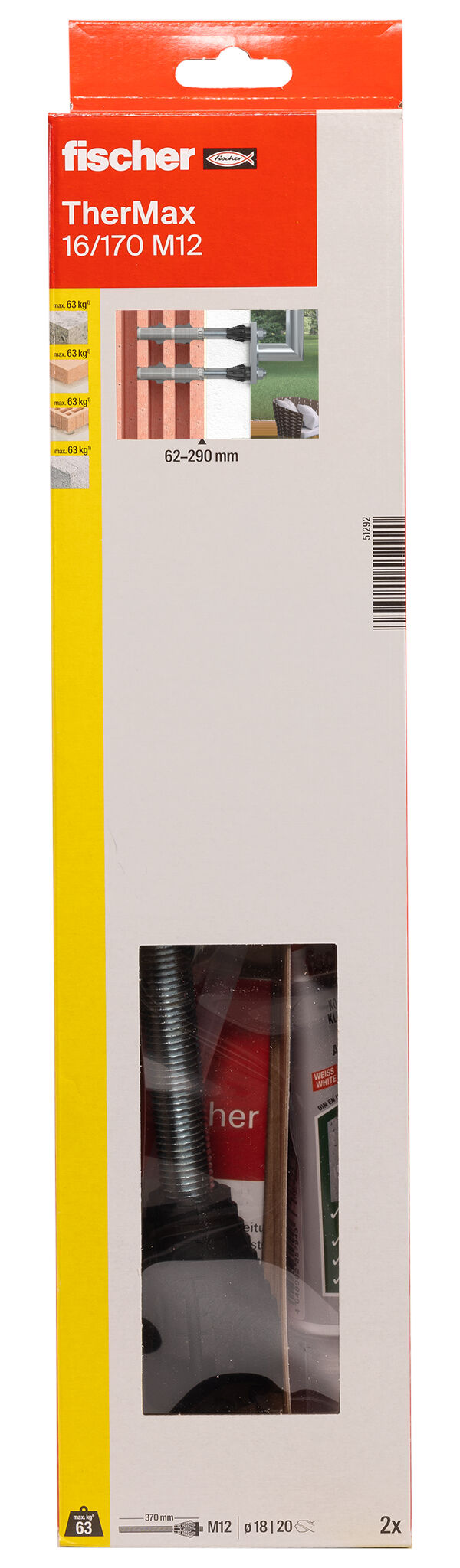 Packaging: "fischer systém pre dištančné montáže TherMax 16/170 M12 B"