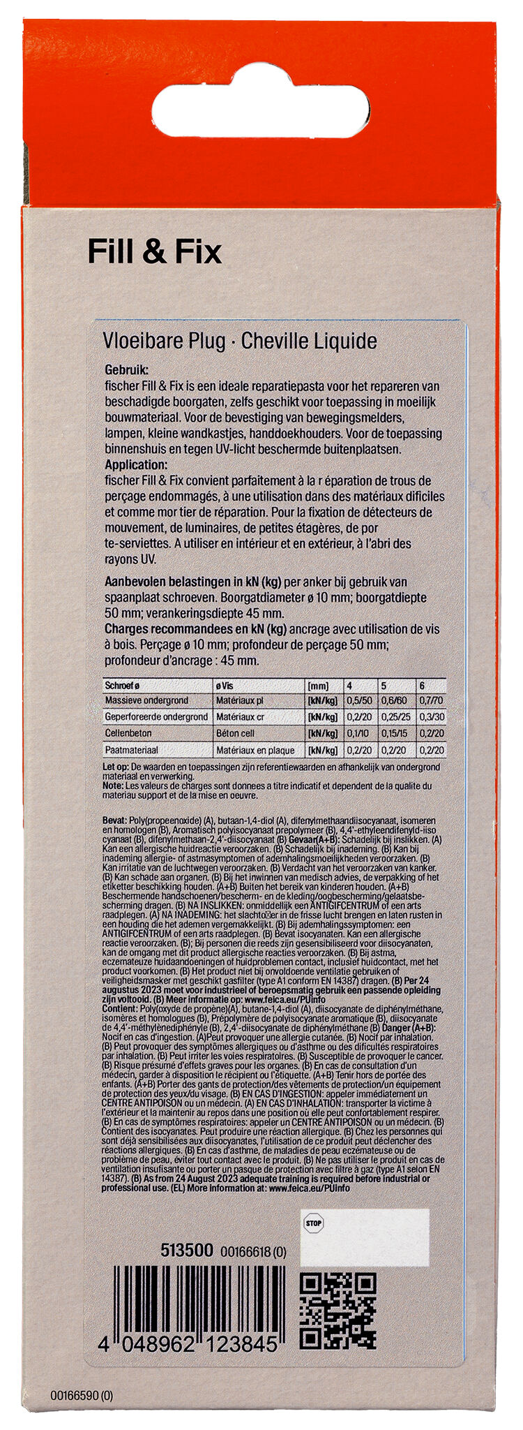 Packaging: "fischer Fill&Fix injection fixing K"