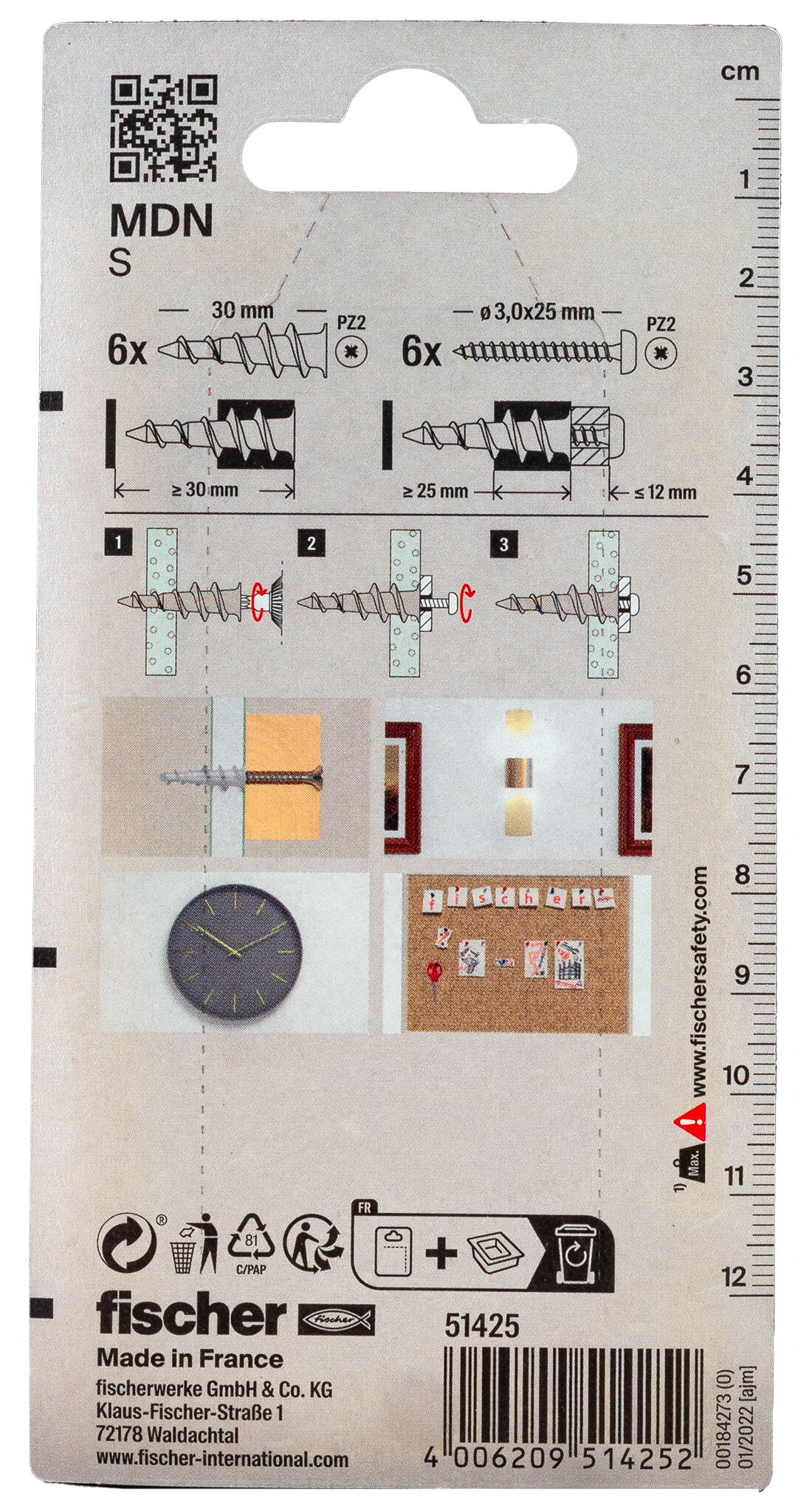 Packaging: "Дюбель для гипсокартона с наконечником для сверлам MDN S K NV"