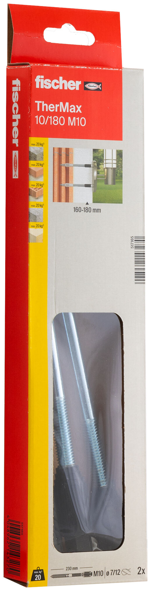 Packaging: "fischer stand-off installation TherMax 10/180 M10 (2)"